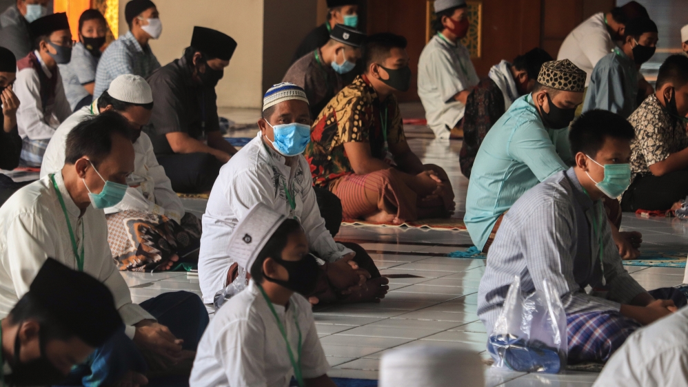Eid al-Adha prayer amid coronavirus outbreak in Surabaya, Indonesia