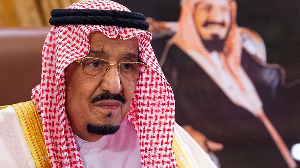 A handout picture provided by the Saudi Royal Palace on March 19, 2020 in the capital Riyadh shows Saudi King Salman bin Abdulaziz speaking during a televised speech, addressing the nation about the C
