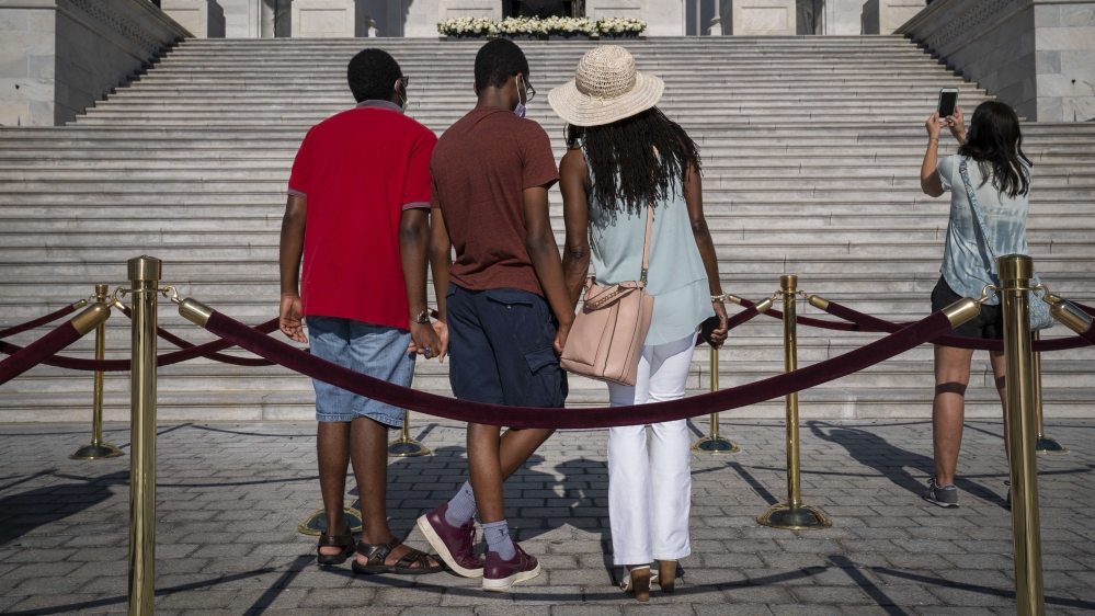 Public Viewing Held For Civil Rights Icon John Lewis Outside Capitol Building