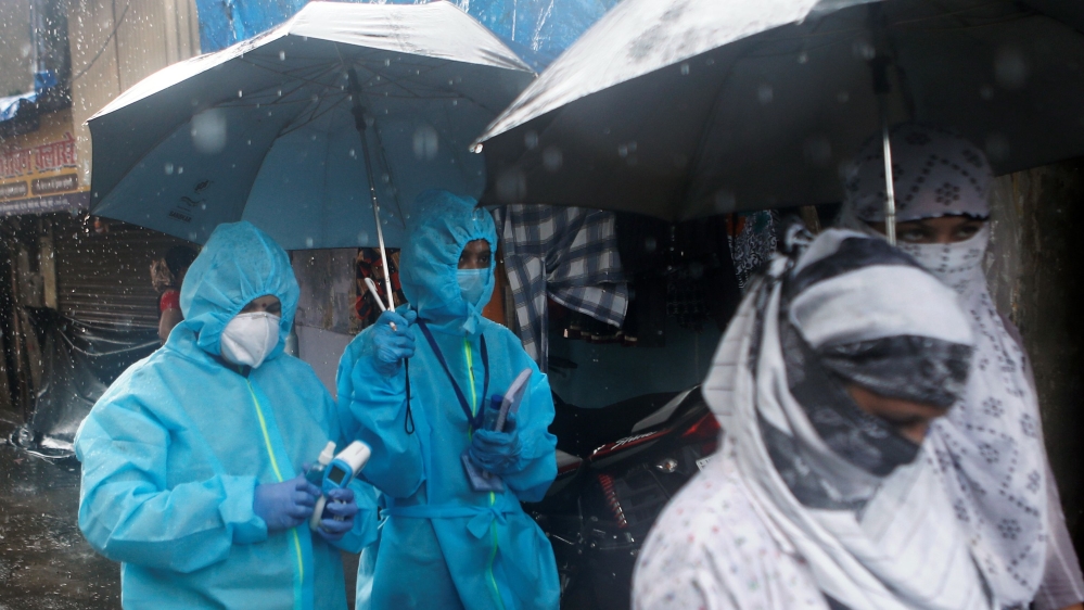 A health worker in personal protective equipment in Mumbai, India, on July 14, 2020