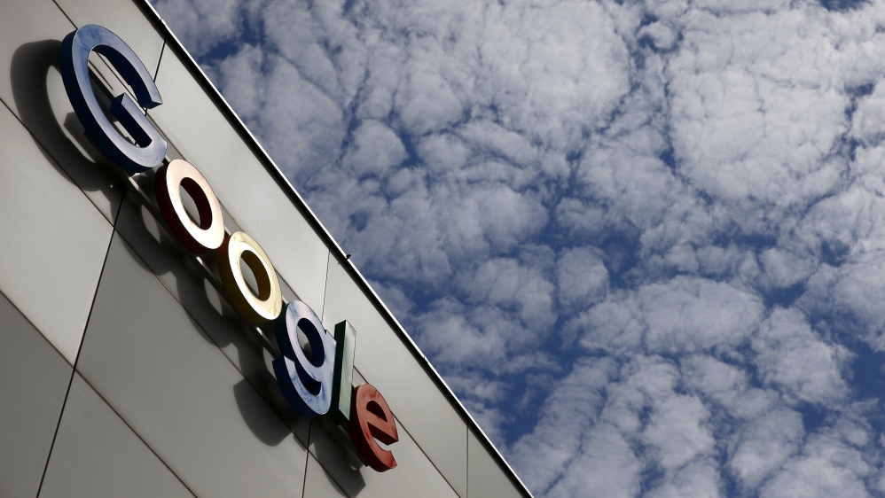 A logo of Google is seen at an office building in Zurich, Switzerland