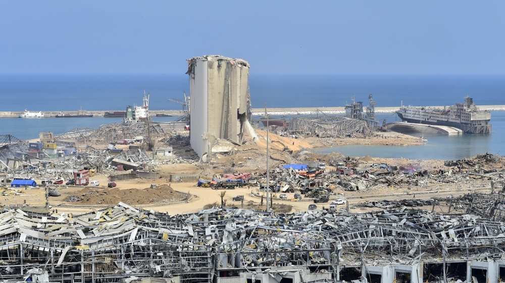Damages due to explosion in Port of Beirut