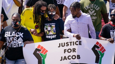Letetra Widman and Justin Blake at Jacob Blake protest Kenosha