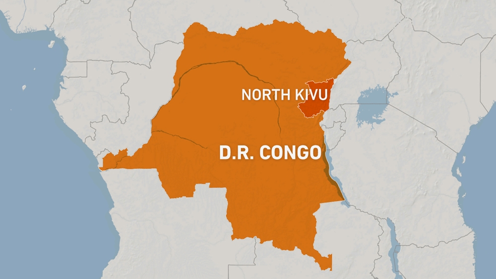 Map of DR Congo showing North Kivu province