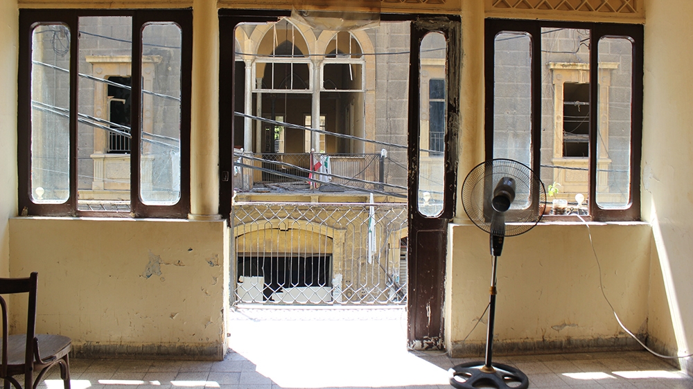 Beirut homeless - Many rooms at the Saadeh Hostel in the historic Gemmayze neighbourhood have become uninhabitable after the blast.  [Arwa Ibrahim/Al Jazeera]