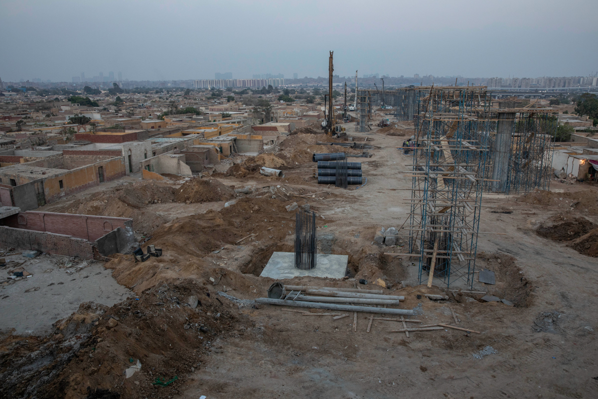 Graves and stalls from of a well-known outdoor market lie demolished, clearing way for construction of a highway flyover through the historic Southern Cemetery, a UNESCO World Heritage Site, in Cairo,