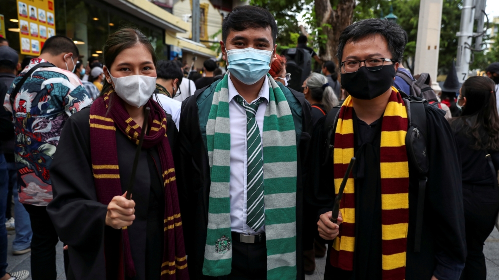 Harry Potter-themed pro-democracy protest in Bangkok
