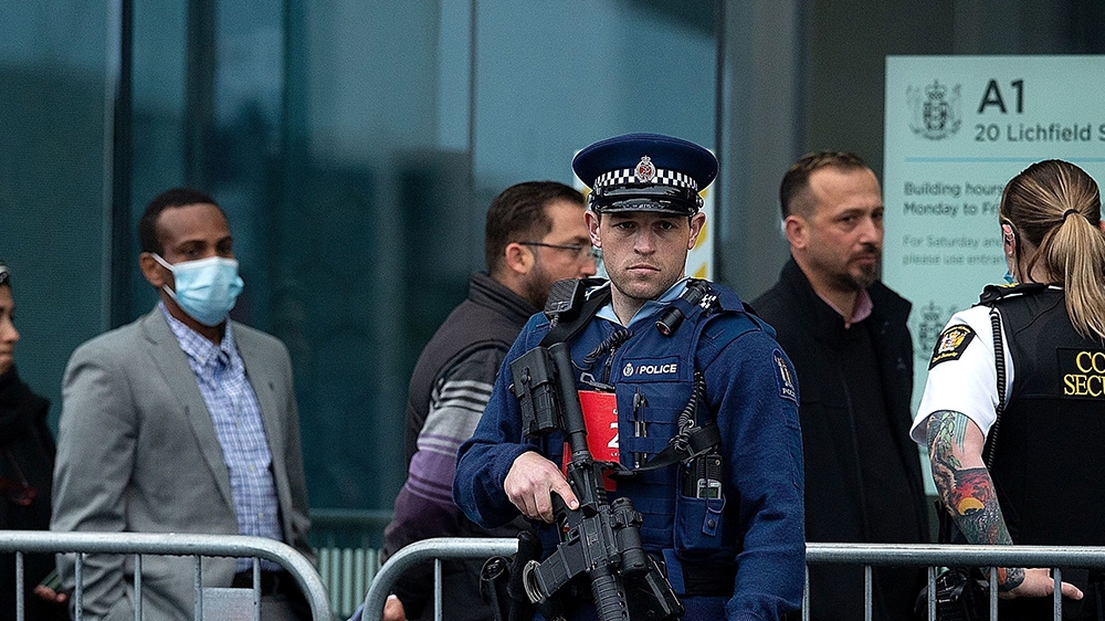 Family members of victims of the mosque attacks arrive for the start of gunman Brenton Tarrant''s sentencing outside the High Court in Christchurch, New Zealand, August 24, 2020. AAP Image/Martin Hunt