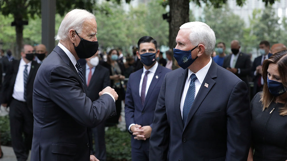 Biden Pence elbow bump Sept 11