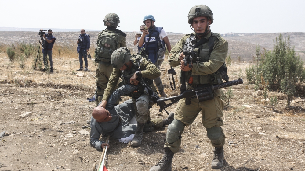 Demonstration against the construction of Jewish settlements in the West Bank