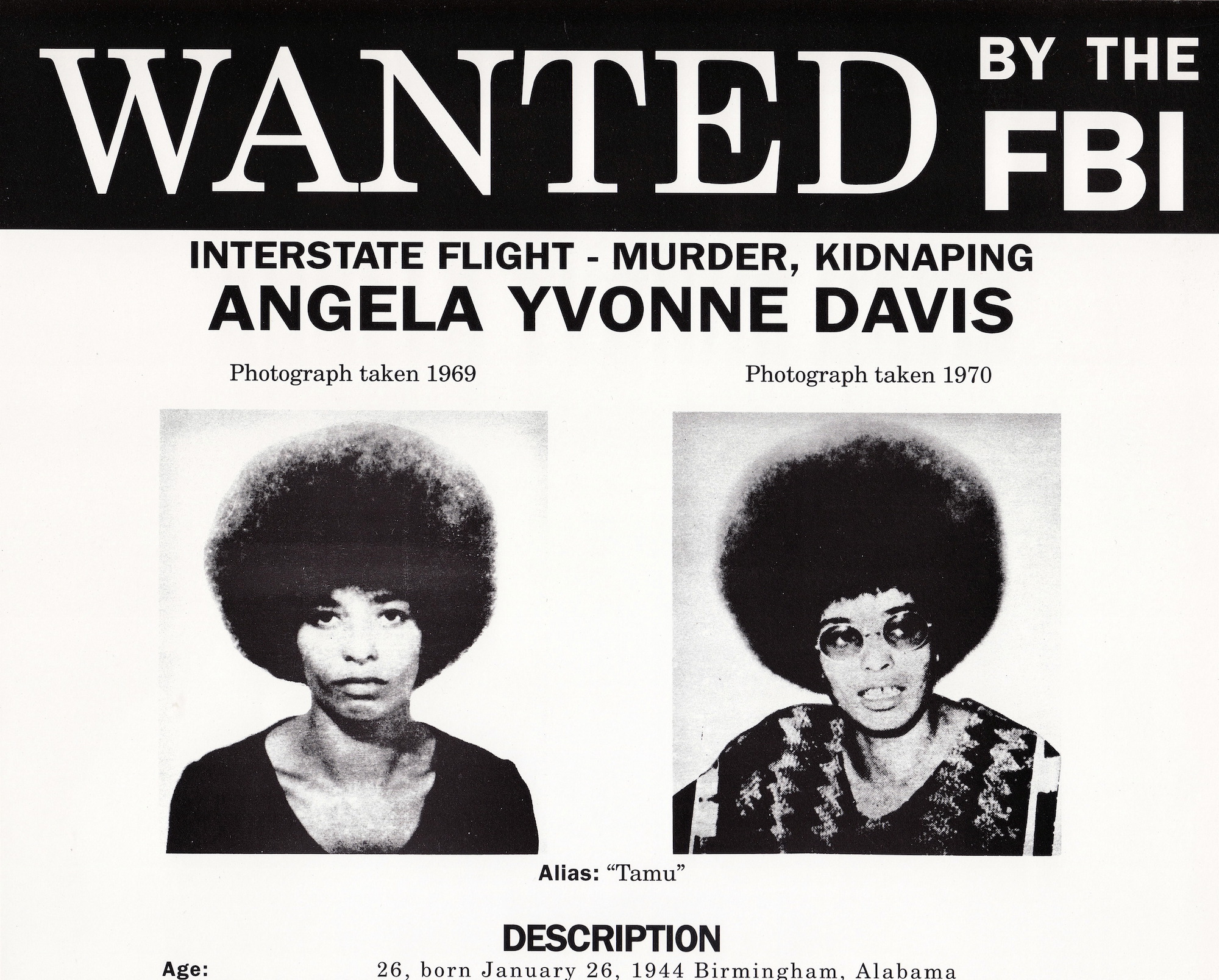 Angela Davis mugshot - Getty