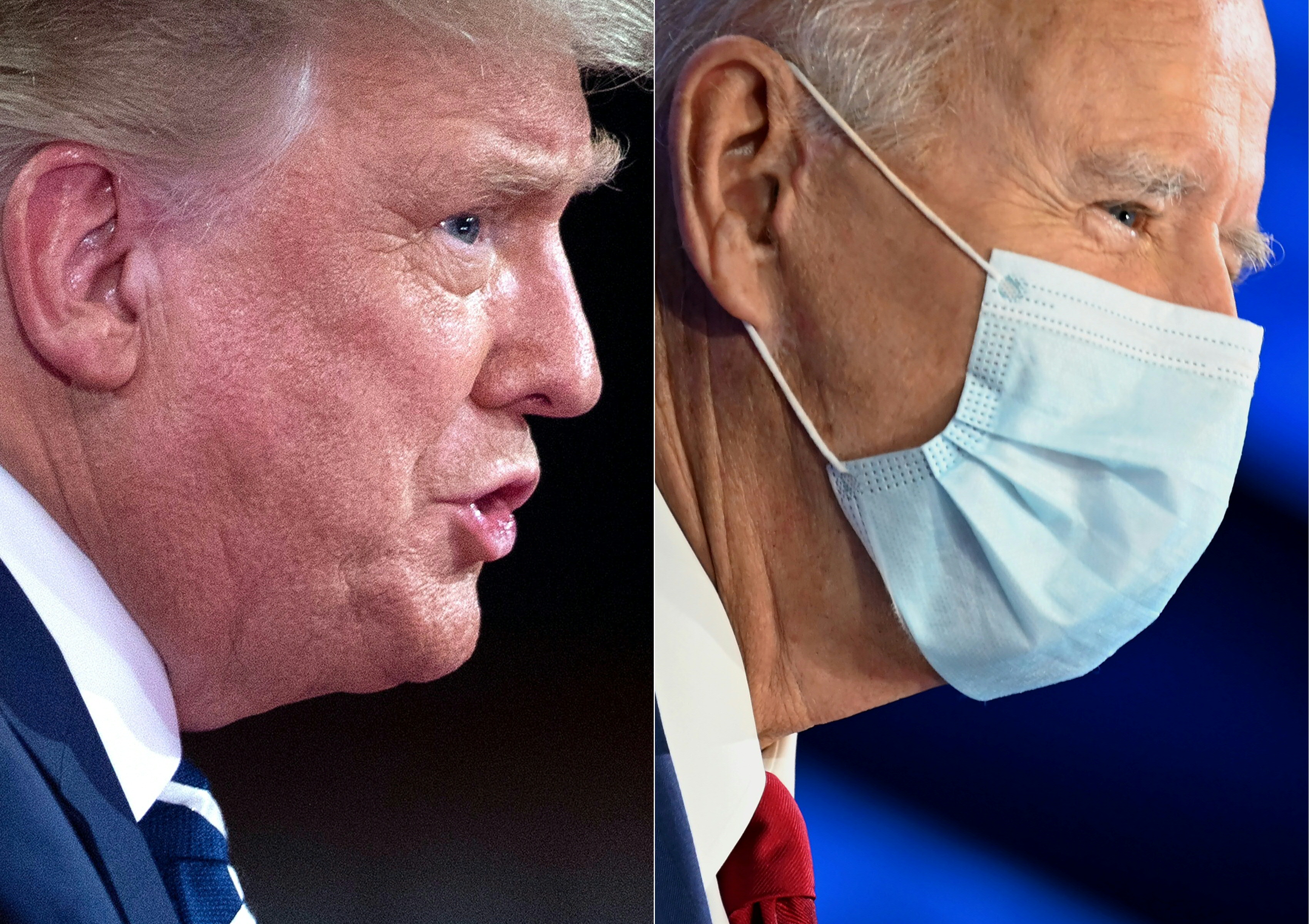 Trump's event is in Miami and Biden is in Philadelphia [Brendan Smialowski and Jim Watson/AFP]