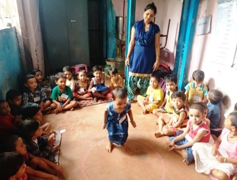 A balwadi, or preschool, run by the Door Step School [Photo courtesy of the Door Step School]