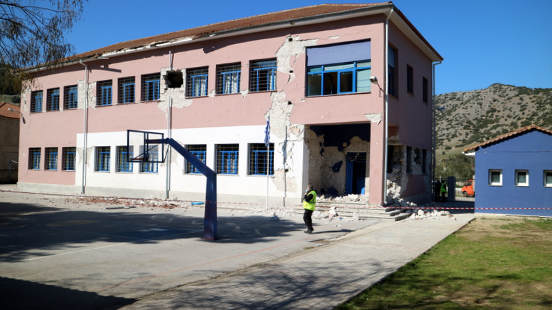 The primary school in Damasi will be demolished [Dinos Valiotis/Al Jazeera]