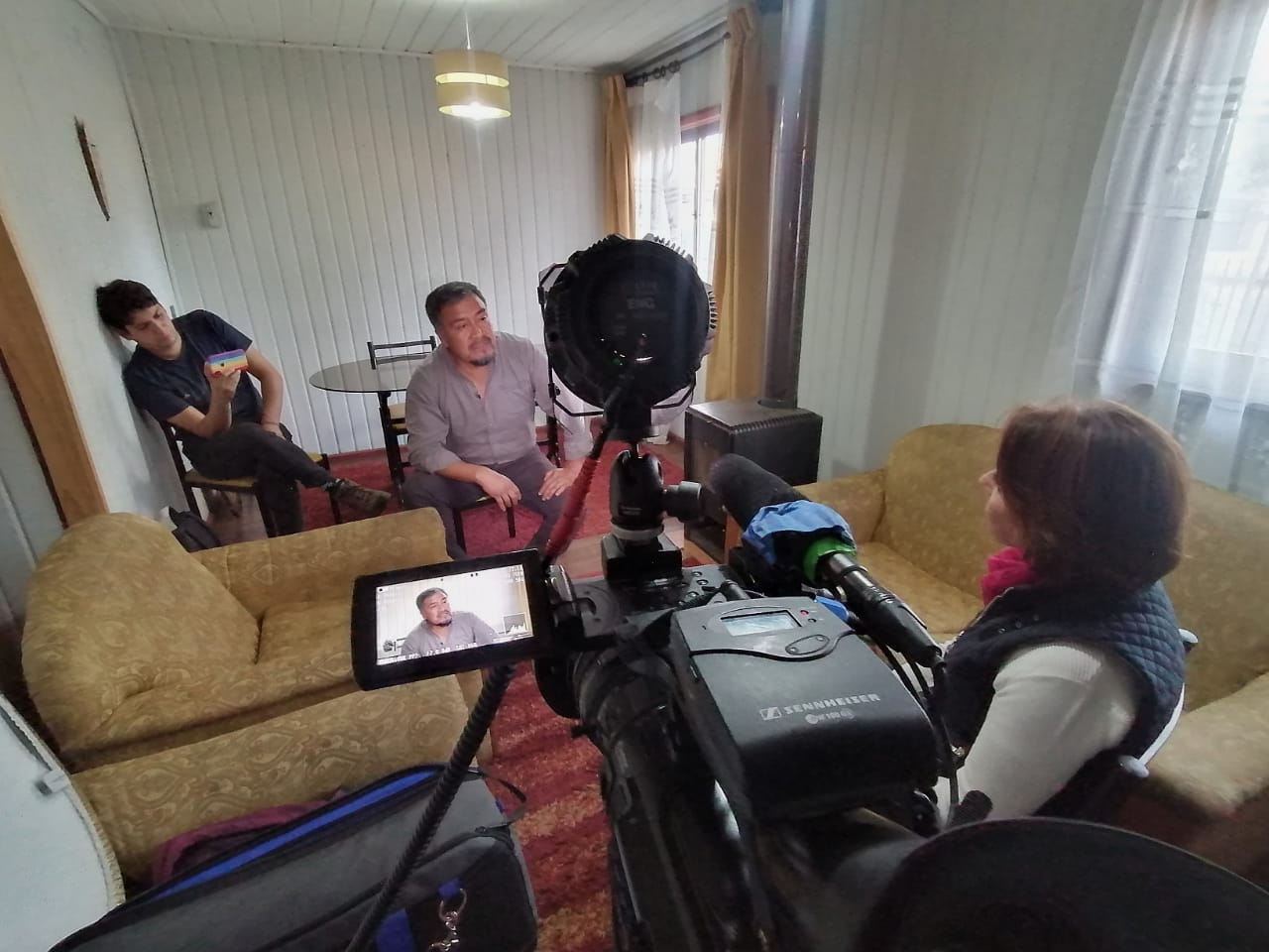 Hector Llaitul, the leader of the CAM, in conversation with Lucia Newman [Al Jazeera]