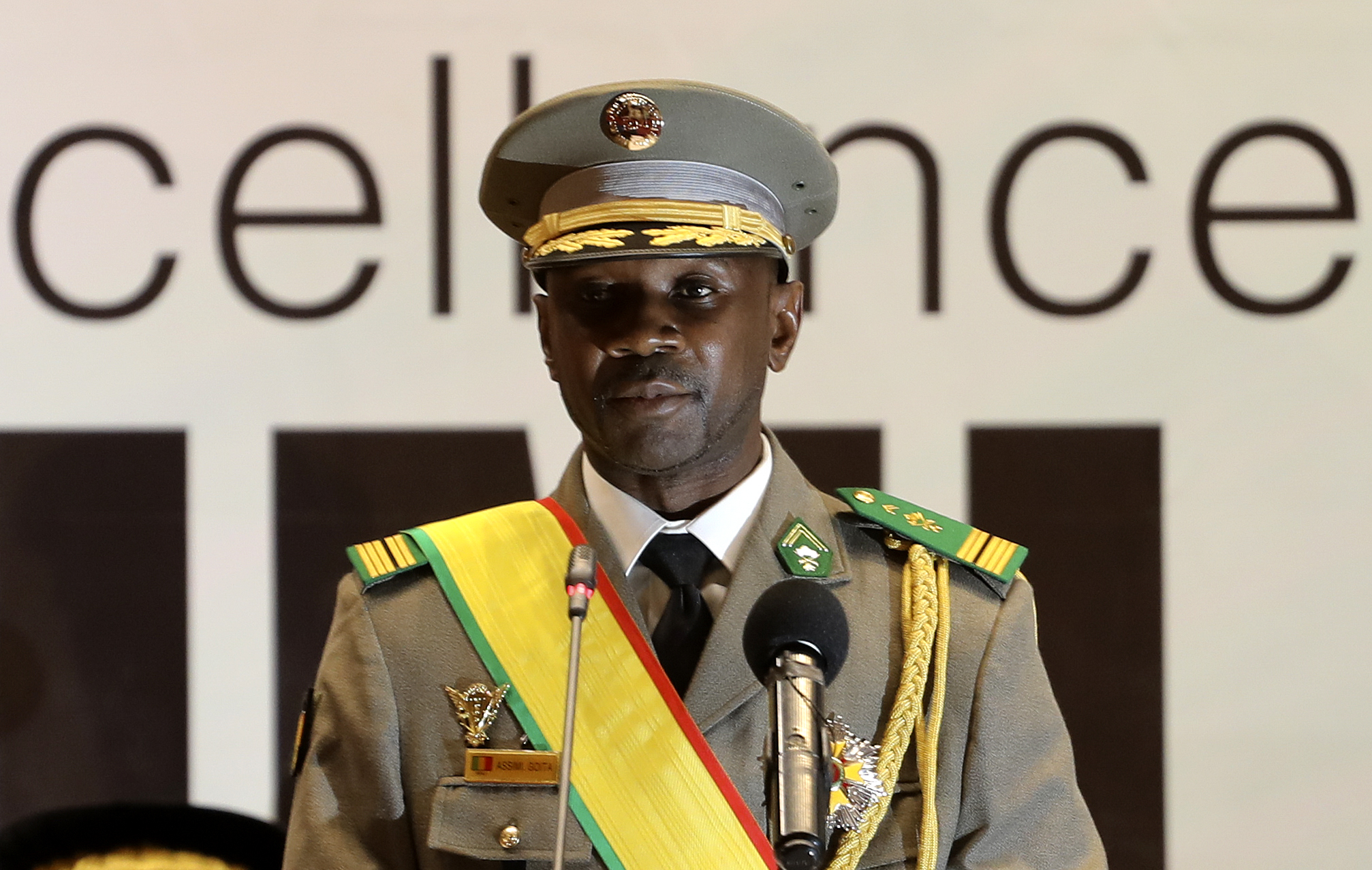 Mali transitional President Colonel Assimi Goita during his swearing-in ceremony