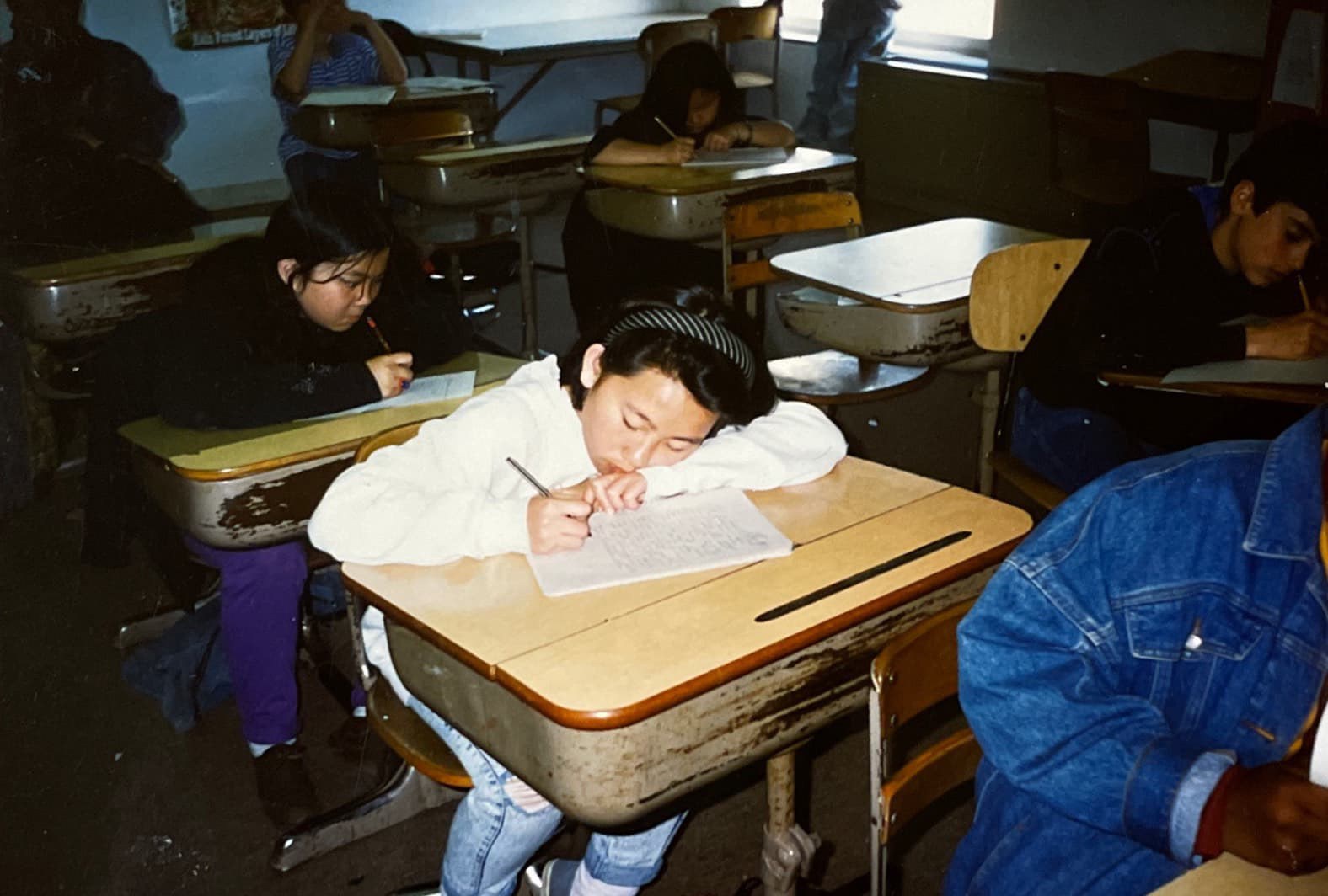The author in her new school in the United States [Photo courtesy of Kao Kalia Yang]