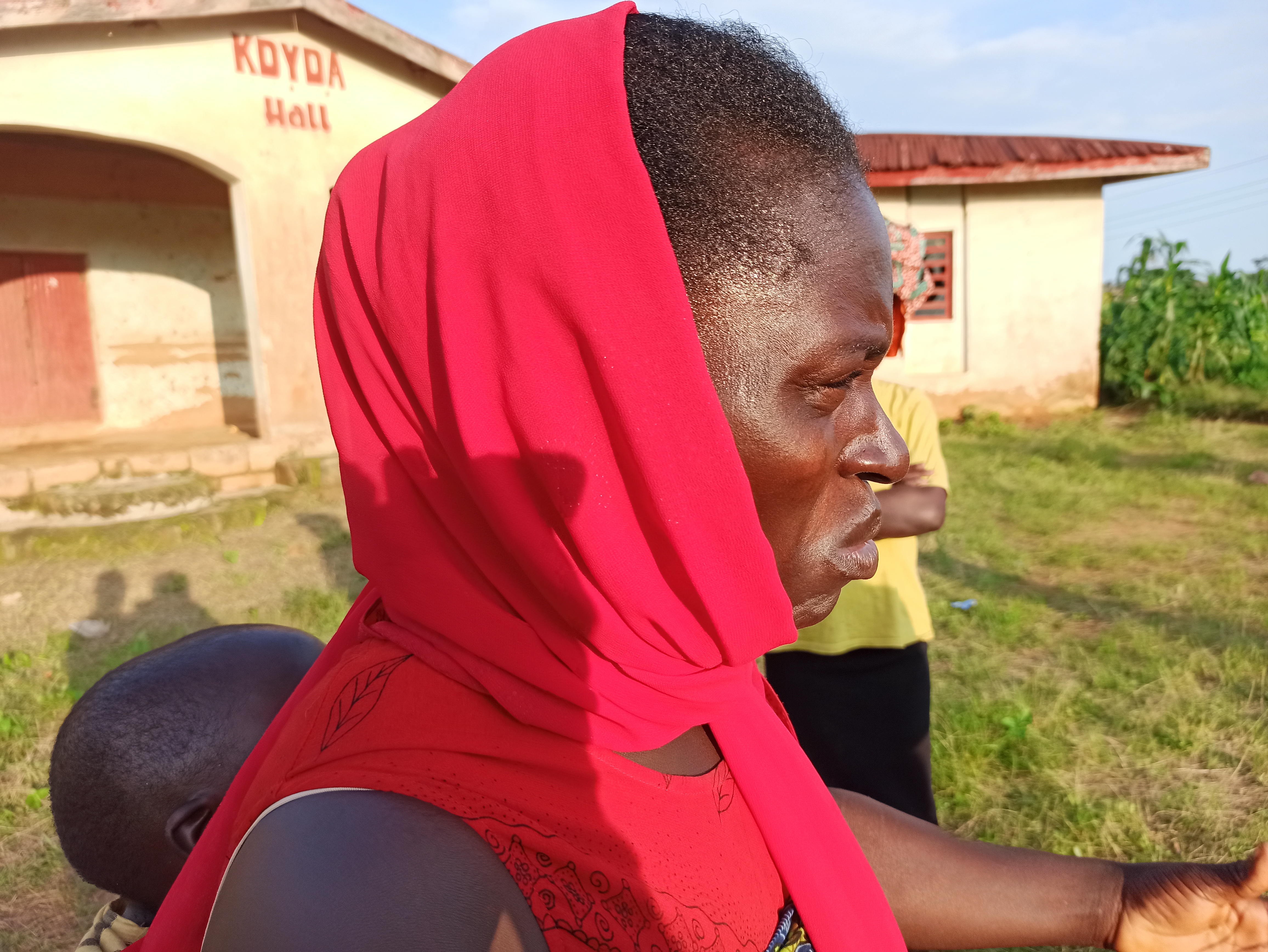 Mary Hommes fled her village after it was attacked with her family and baby Ruth, whose mother was killed [Alfred Olufemi/Al Jazeera]