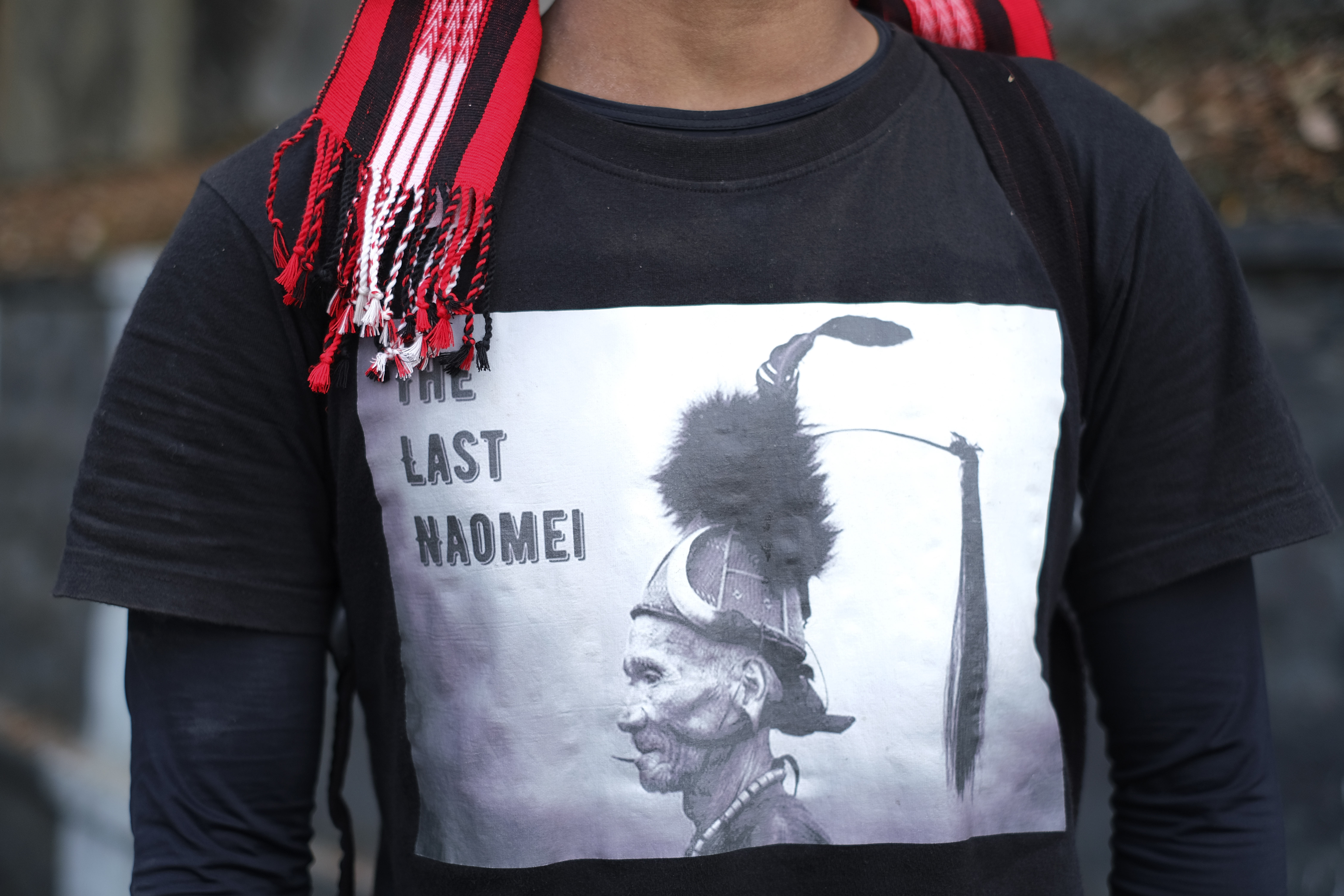 A Naga at the protest in Nagaland state, India