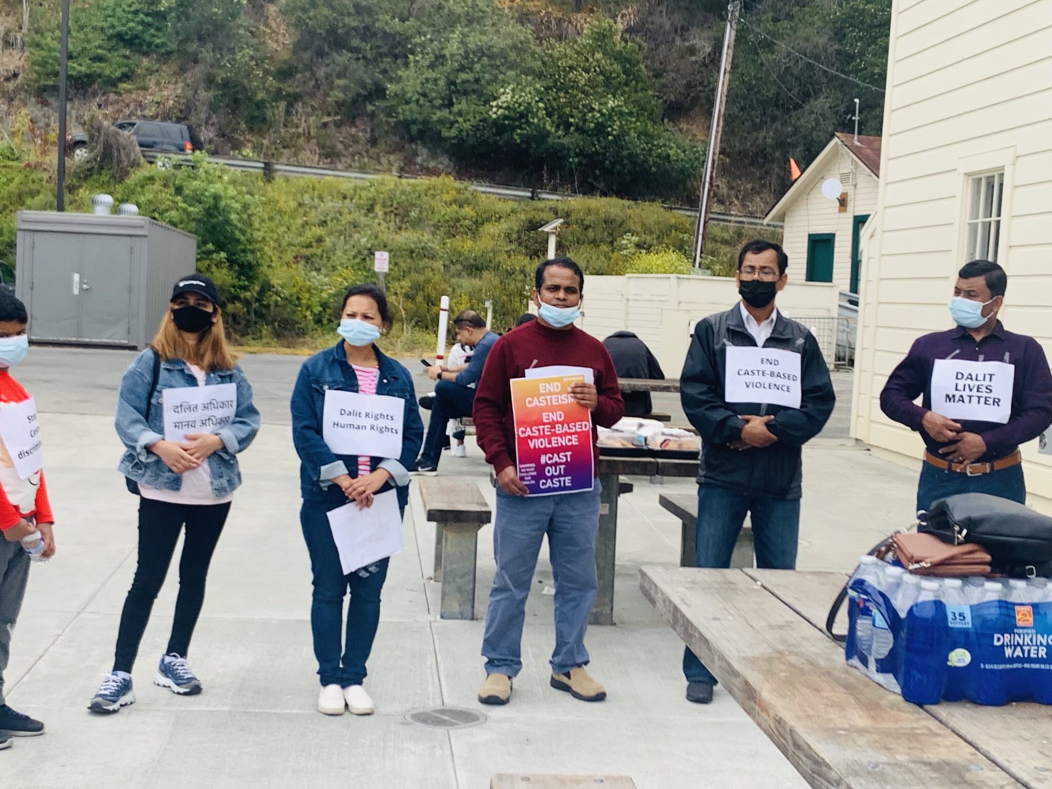A Dalit group protesting against caste discrimination in San Francisco