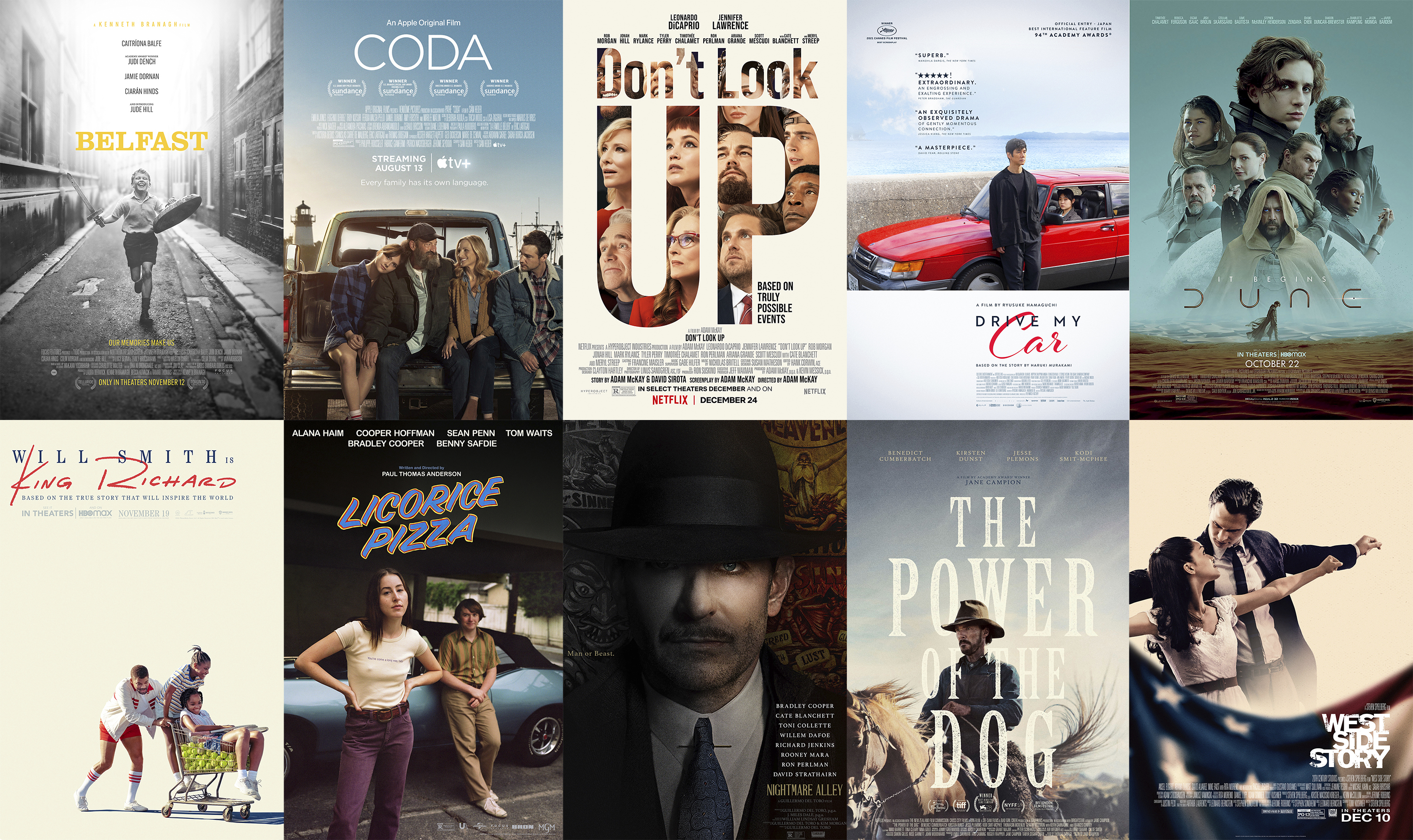 Combination photo of Oscar nominees