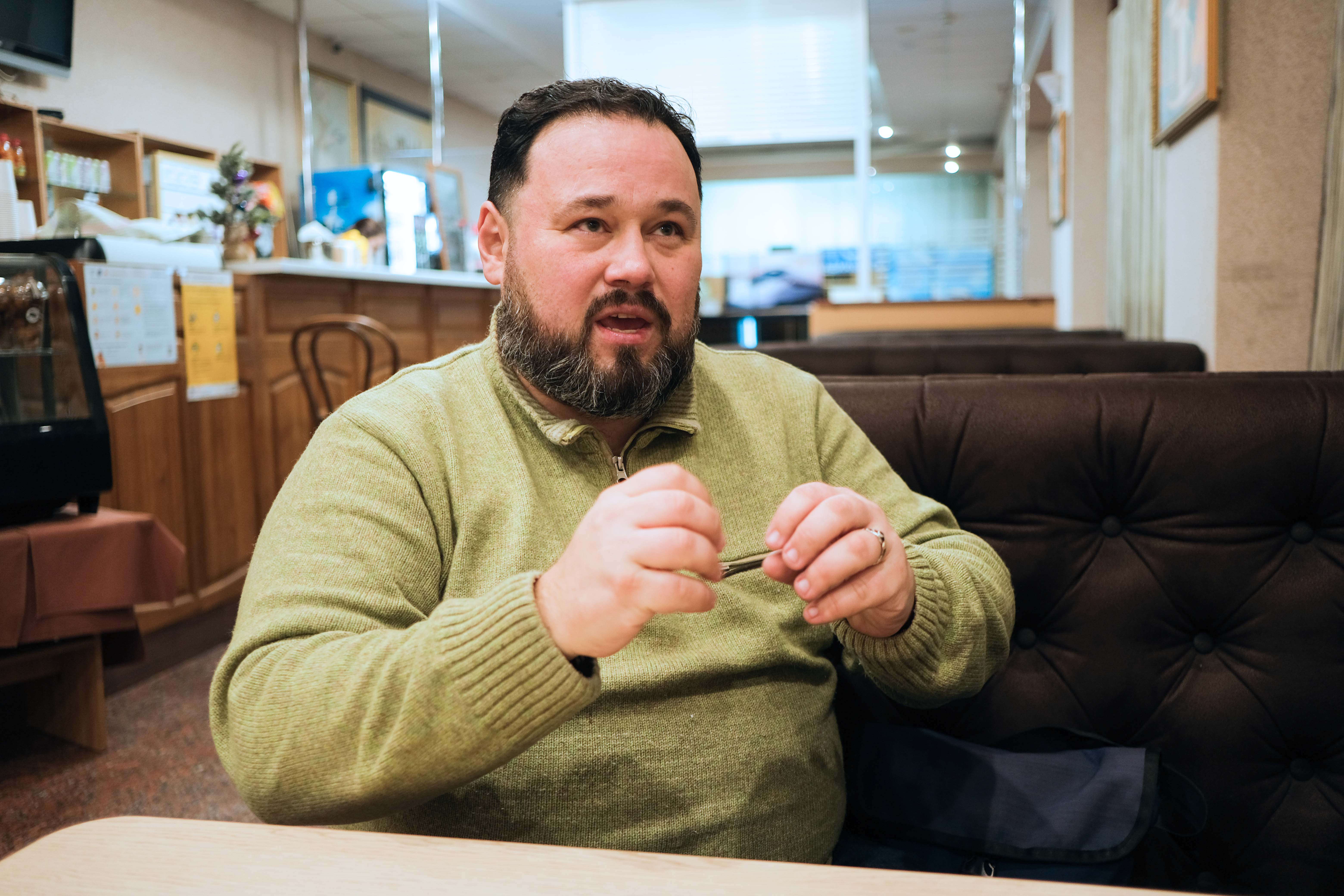 Maksym Khodushko in his hometown of Kramatorsk.