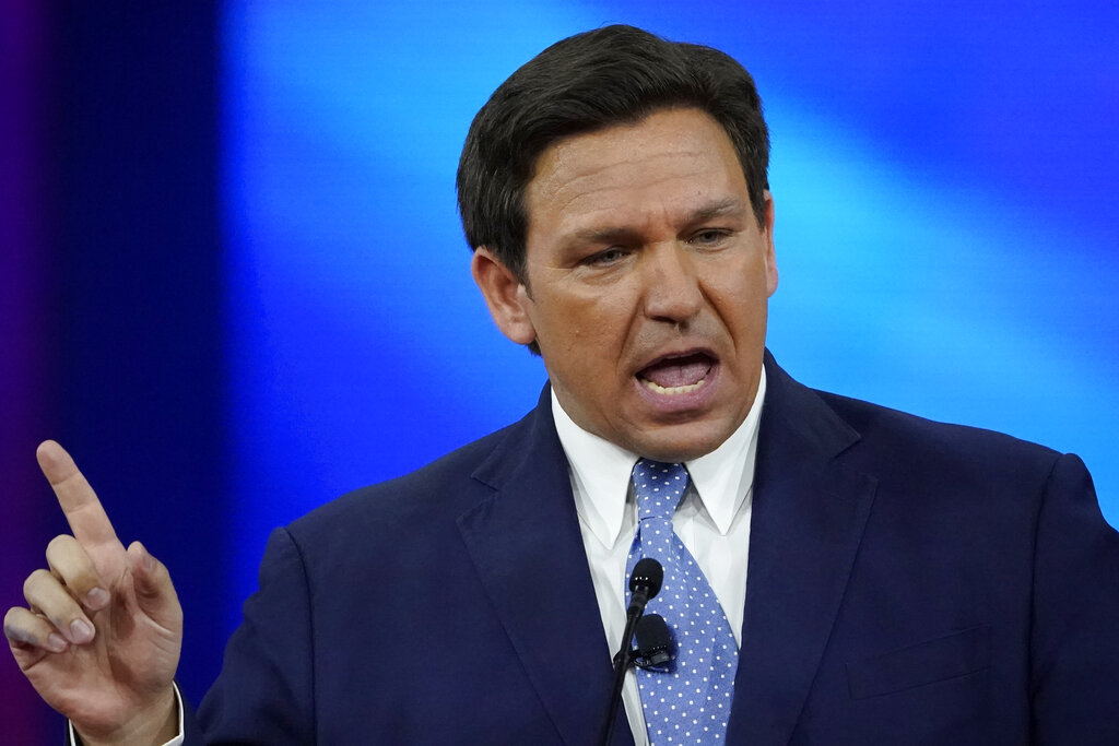 Florida Gov. Ron DeSantis speaks at the Conservative Political Action Conference .