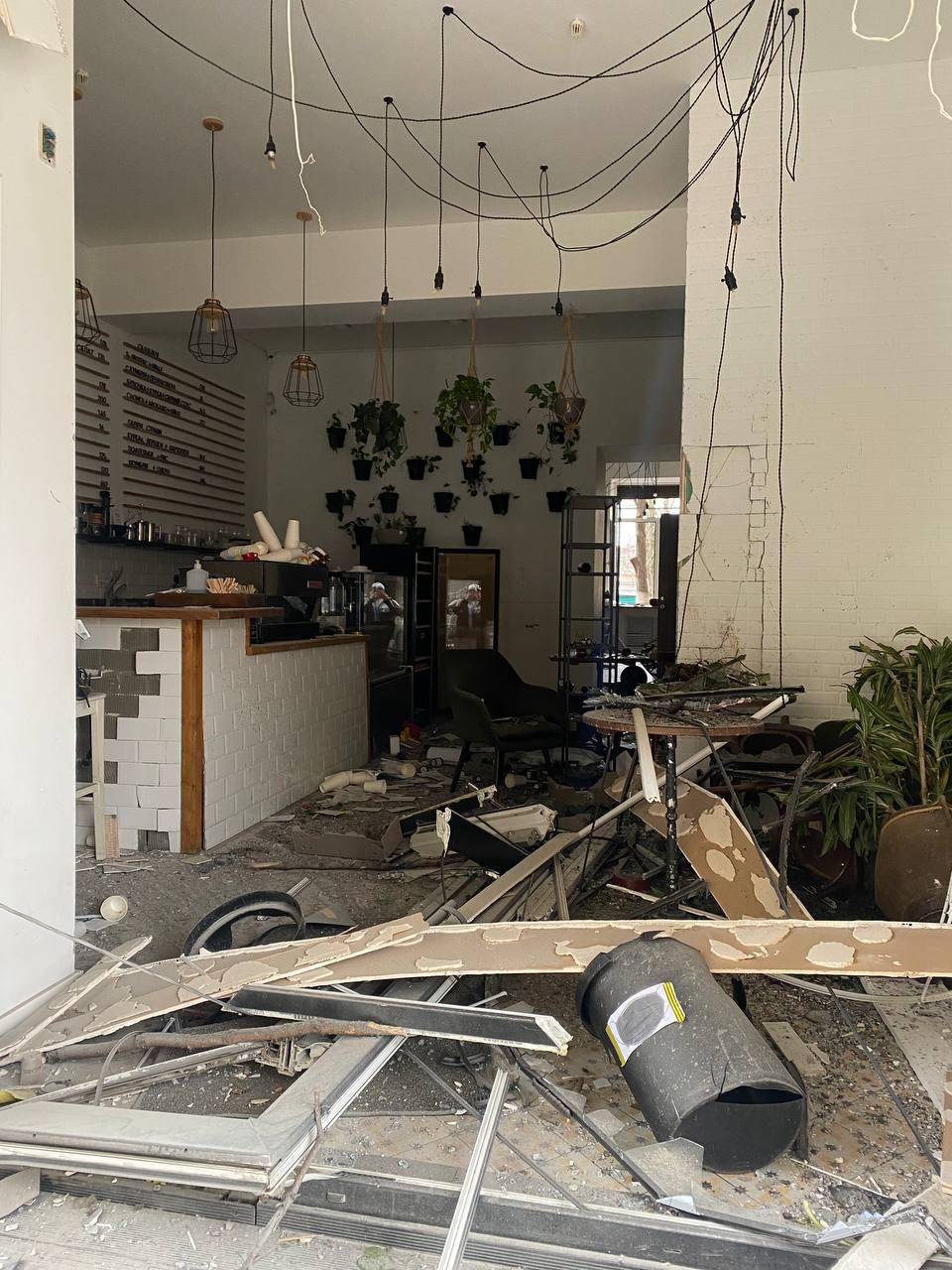 Central Café, the local coffee house, has been wrecked by the blast