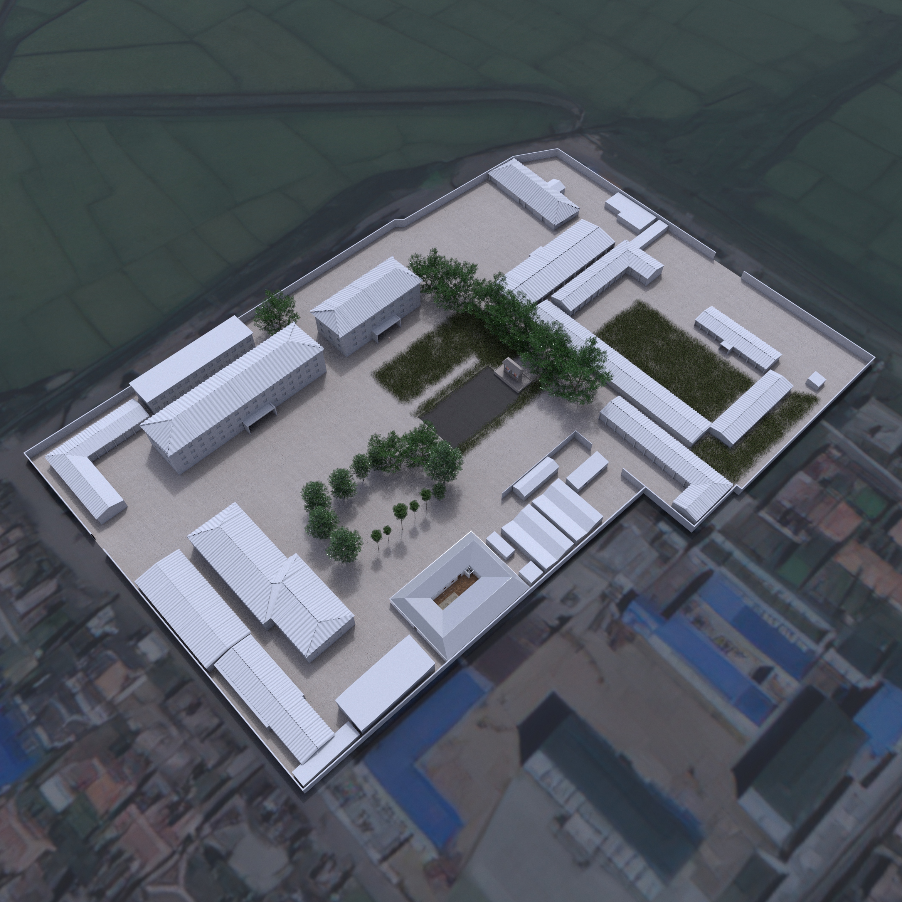 a model showing the layout of cells and other rooms in the Onsong County MPS Detention Centre