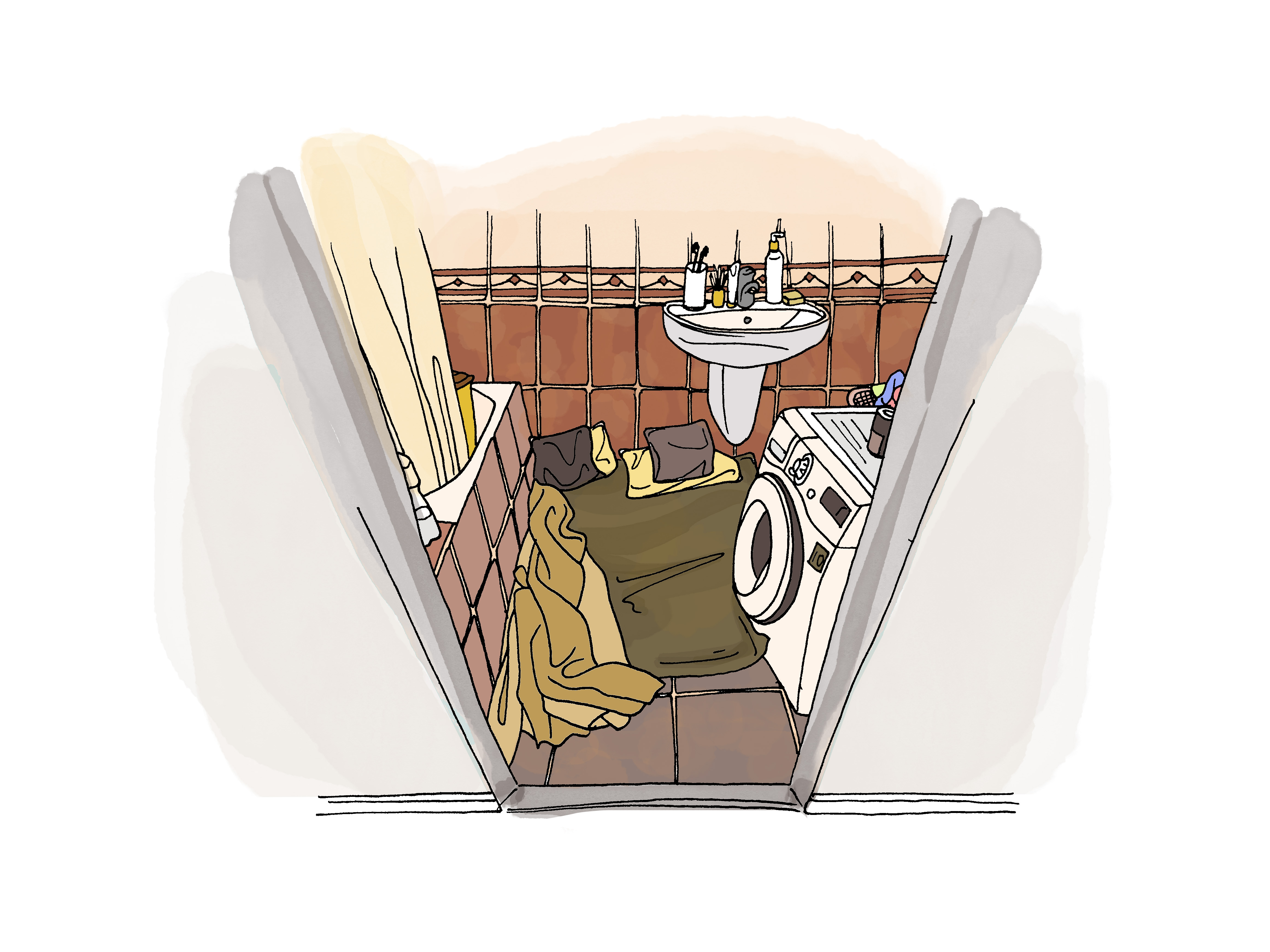 Drawing of a bathroom