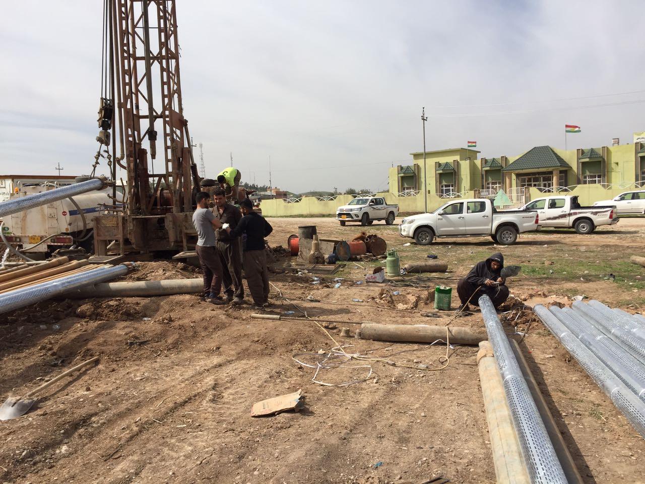 Well drilling as part of a Blue Peace project in Iraq