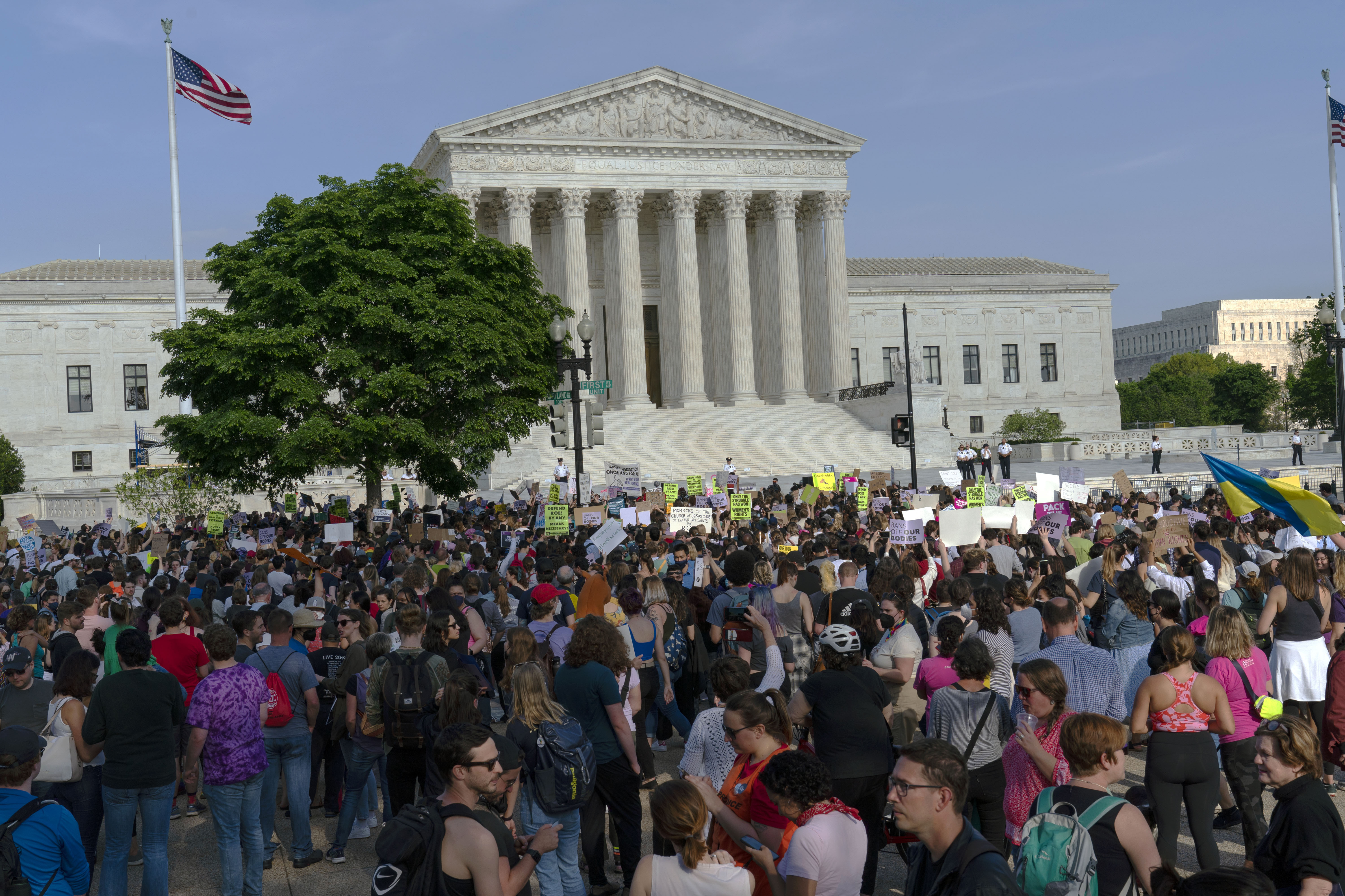 Abortion rights activist protest outside of the U.S. Supreme Court Tuesday