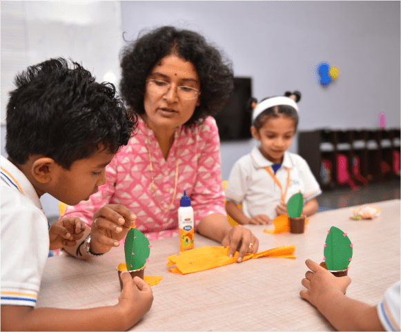 Students at The Academy School, Pune, India