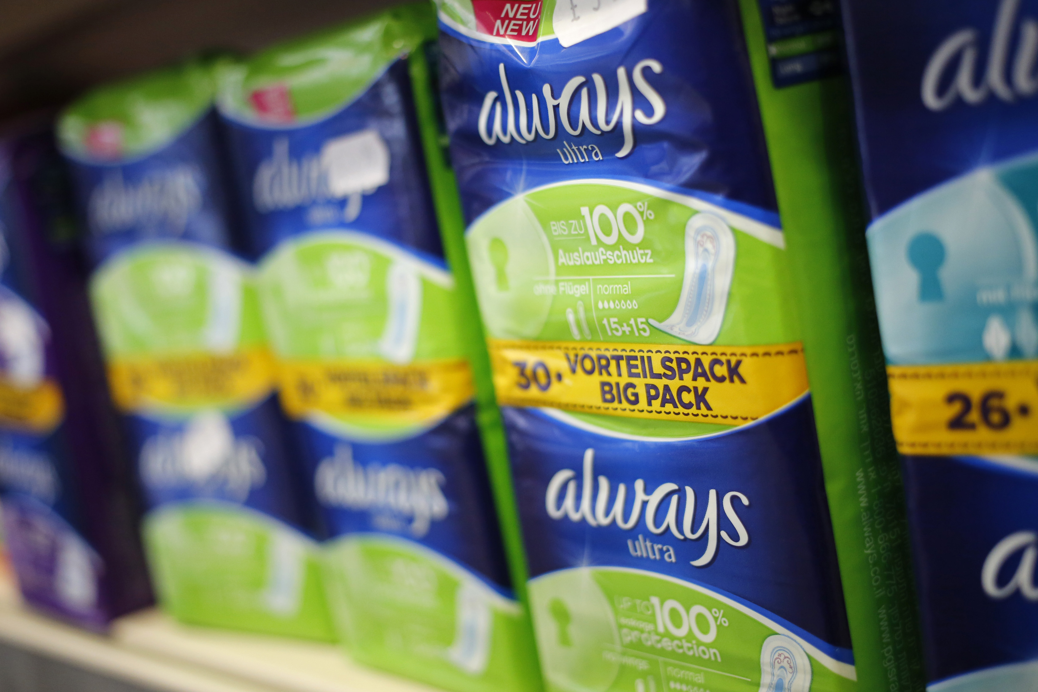 Always sanitary pads are seen on a pharmacy shelf