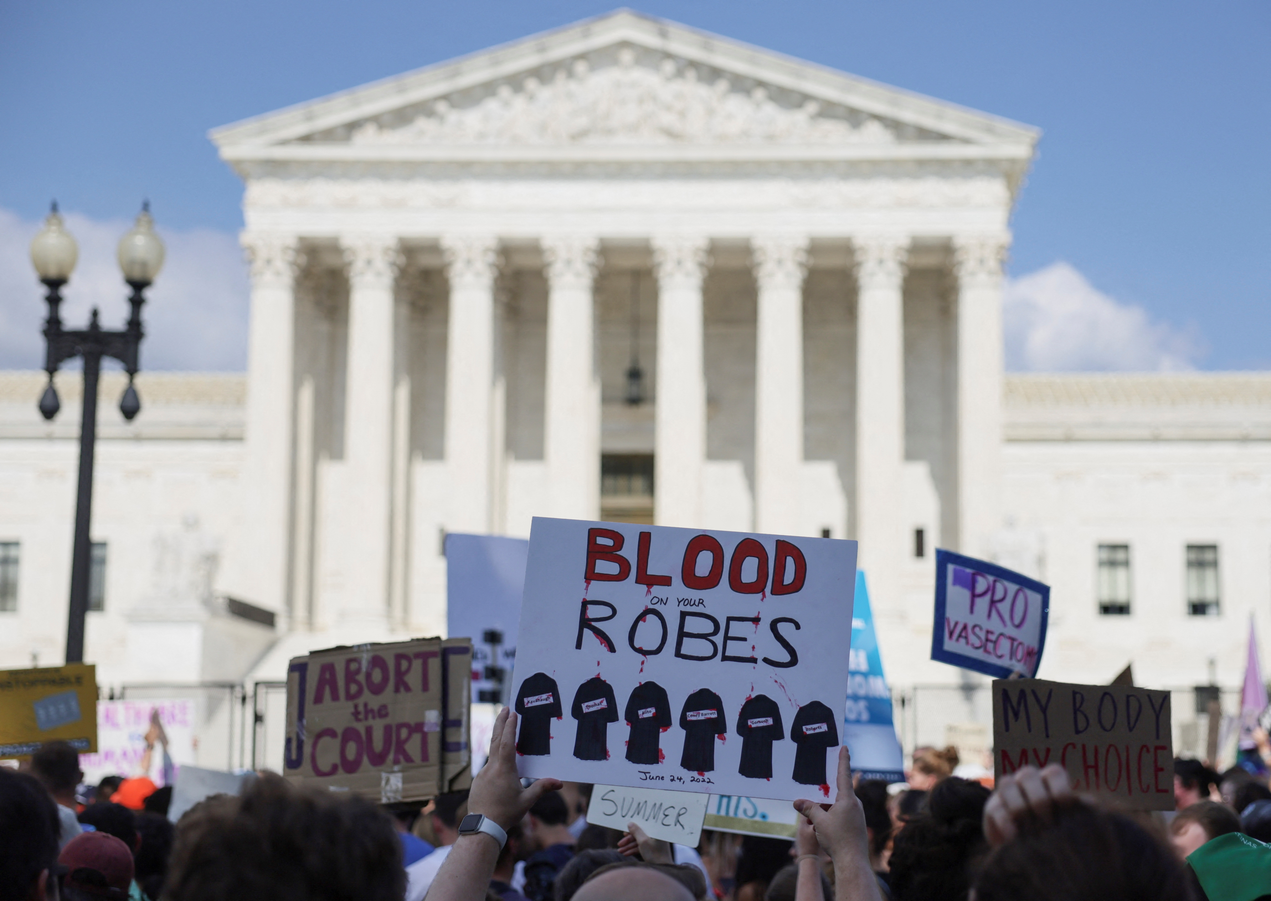 Protesters outside US SUpreme Court