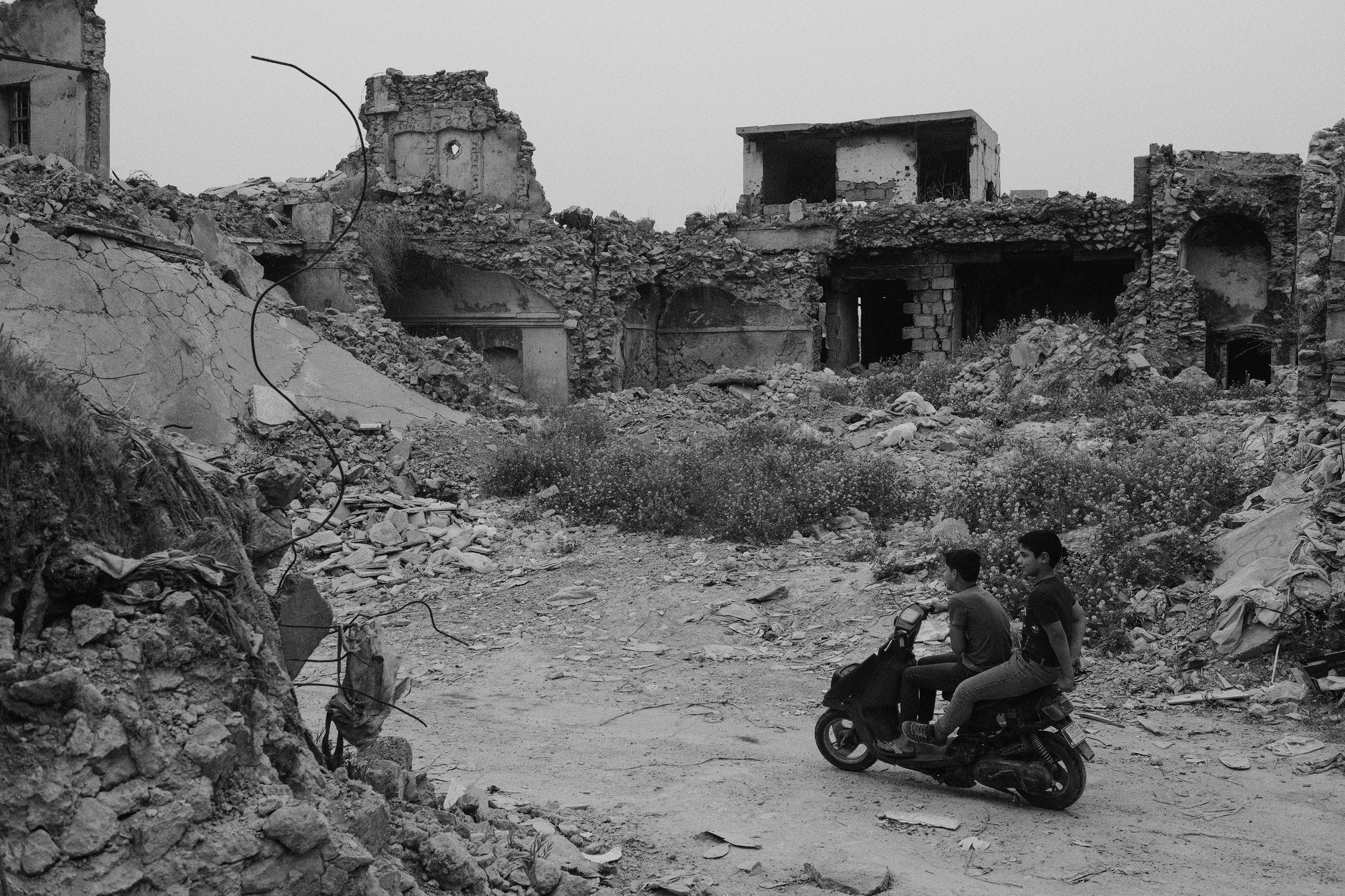 Iraq, Mosul. Ruins of the old city. This area witnessed the worst bombing since it was the last stronghold of the Islamic State in Mosul.