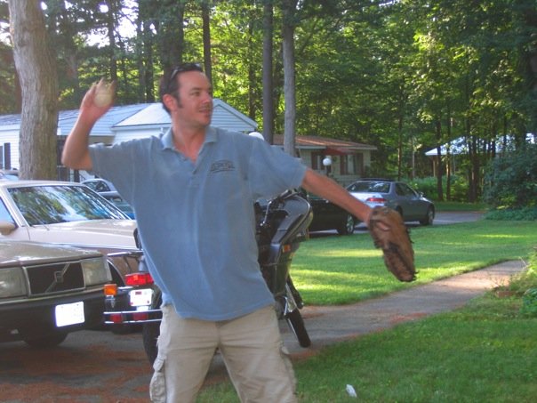 A man about to throw a ball