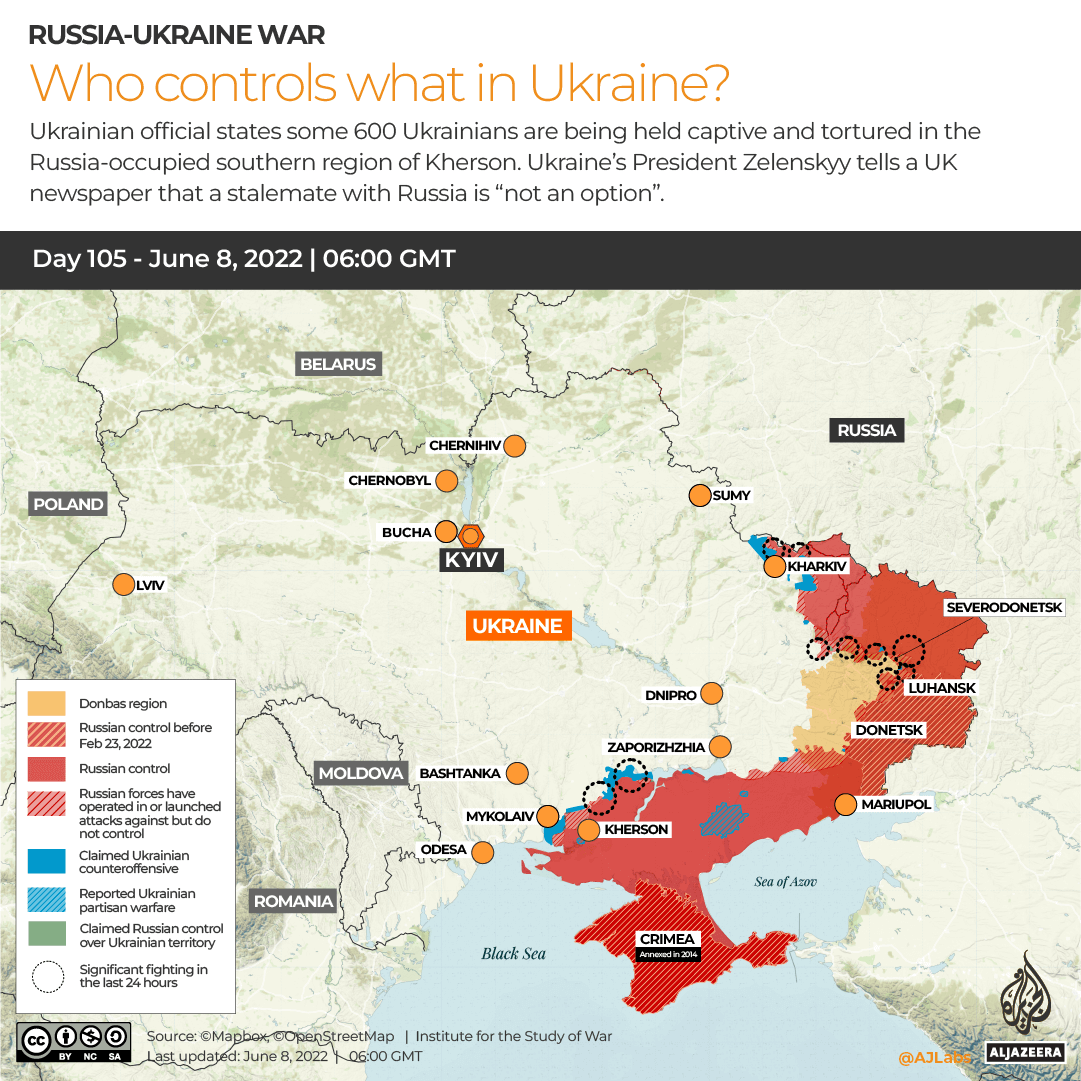 INTERACTIVE Russia Ukraine War Who controls what in Ukraine Day 105