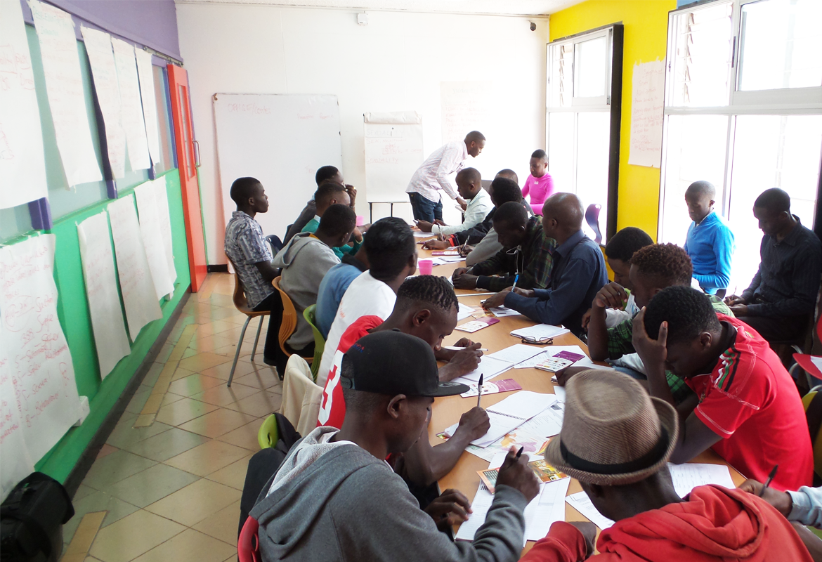 A group of gay men during a sexual health seminar at Ishtar centre in Nairob