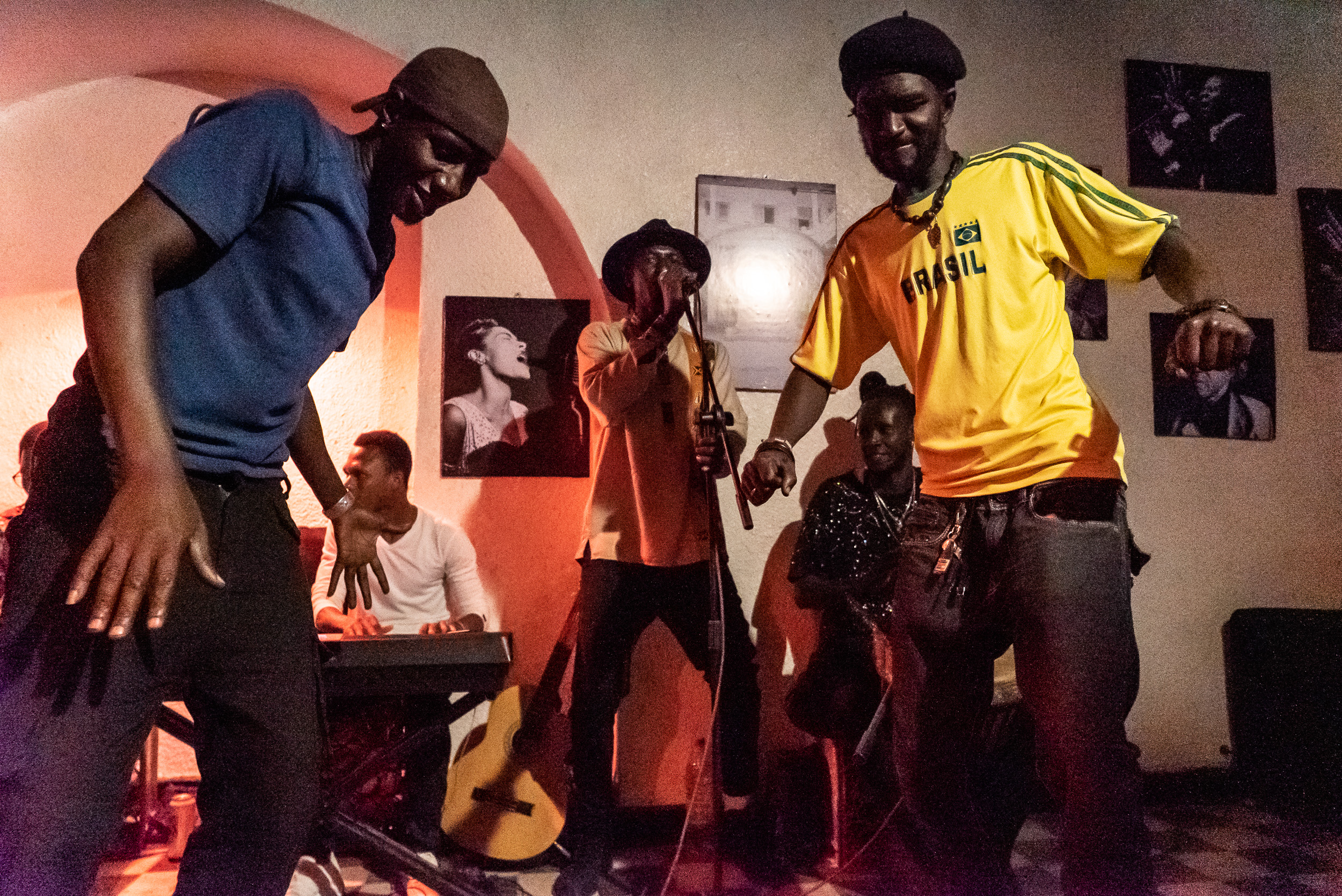 Bar-goers dance to live music at the Saint Louis Jazz Festival
