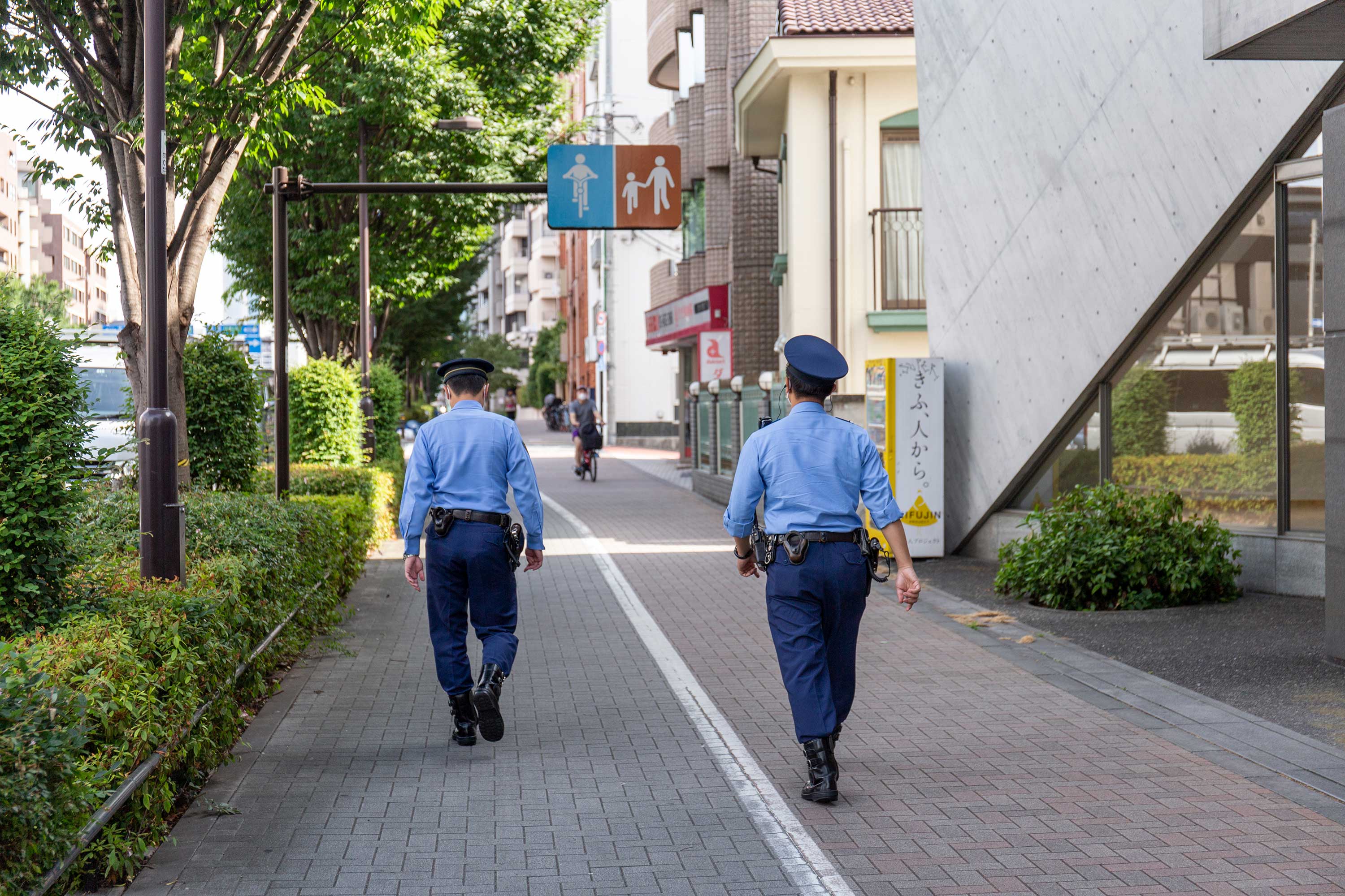 Police patrol the major roads
