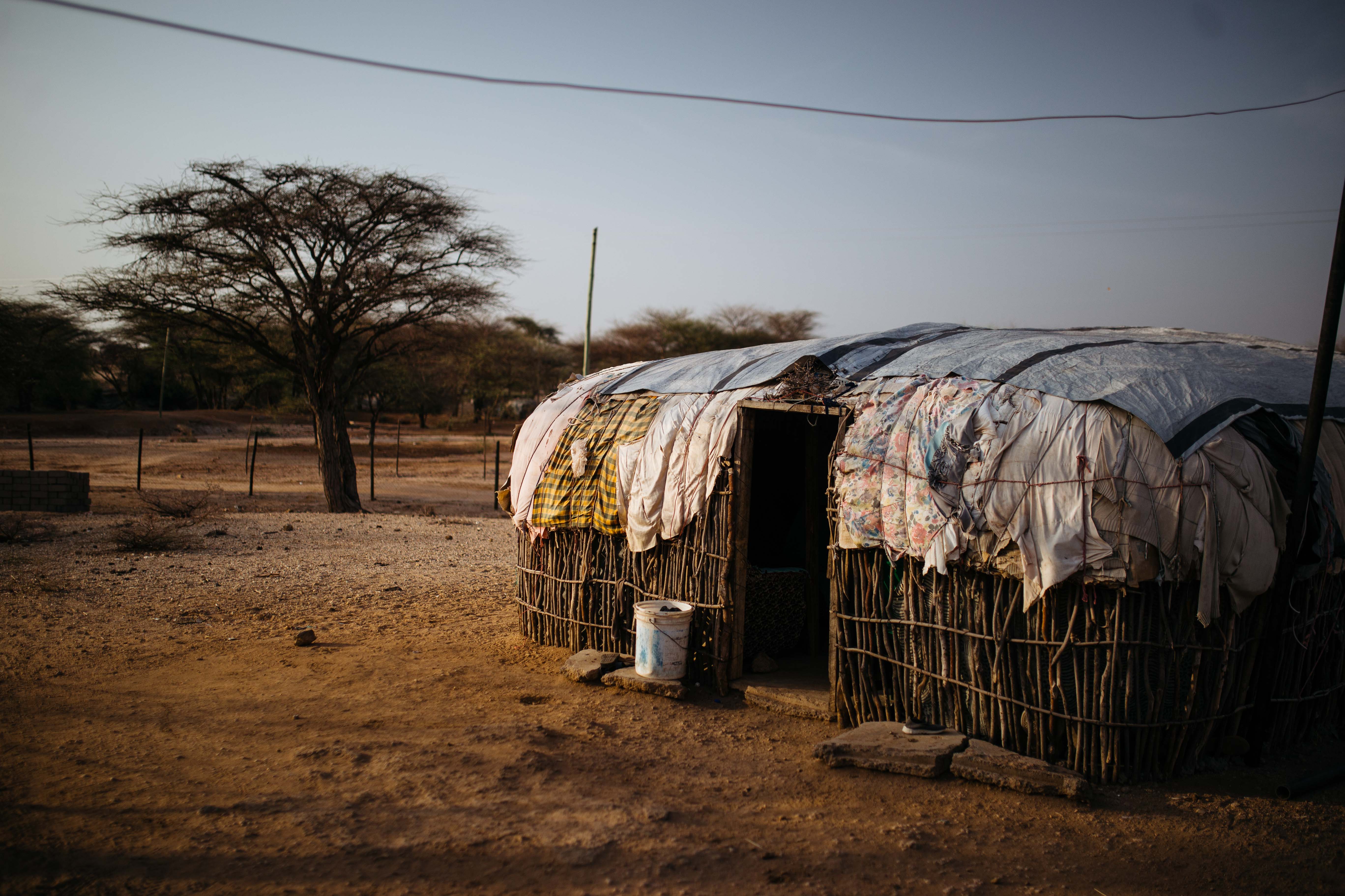 A traditional manyatta (hut) common to herders in Kenya