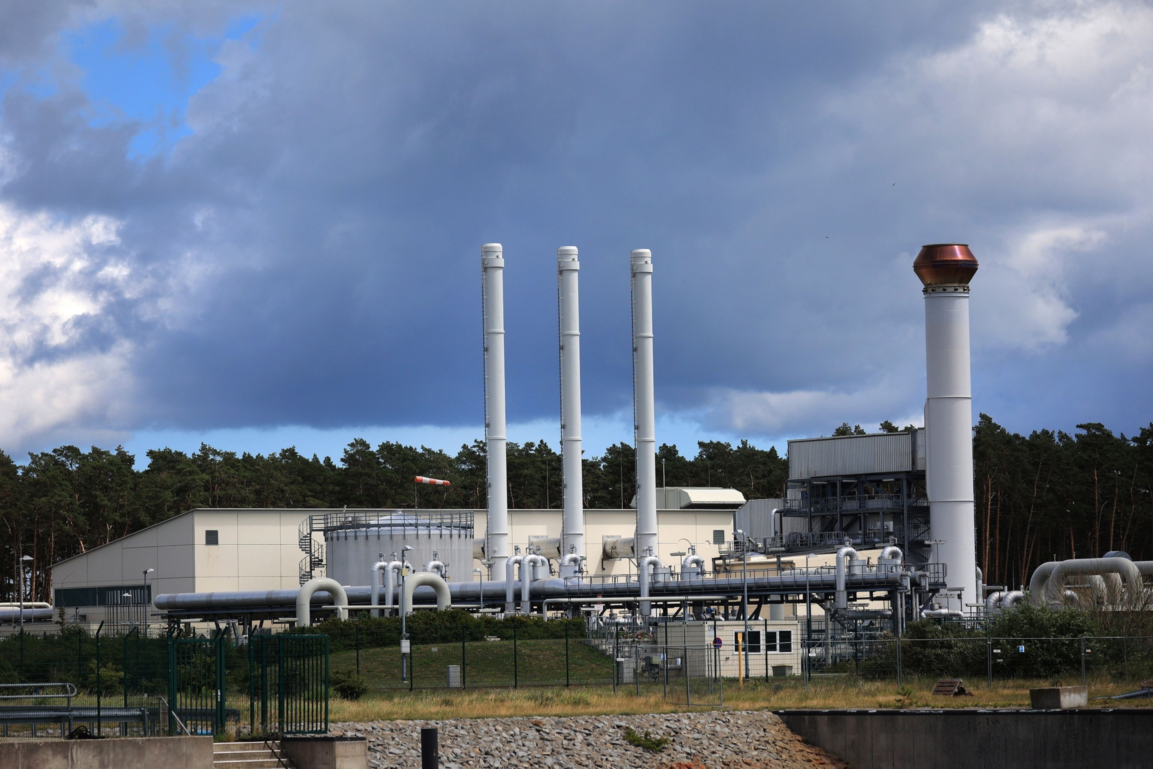 The gas receiving compressor station of the Nord Stream 1 natural gas pipeline in Lubmin, Germany.