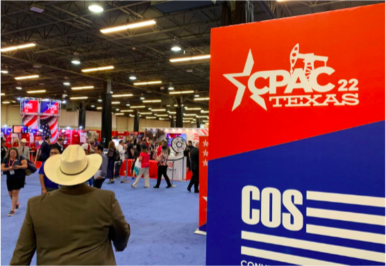 Exhibit room at CPAC Texas in Dallas, Texas.