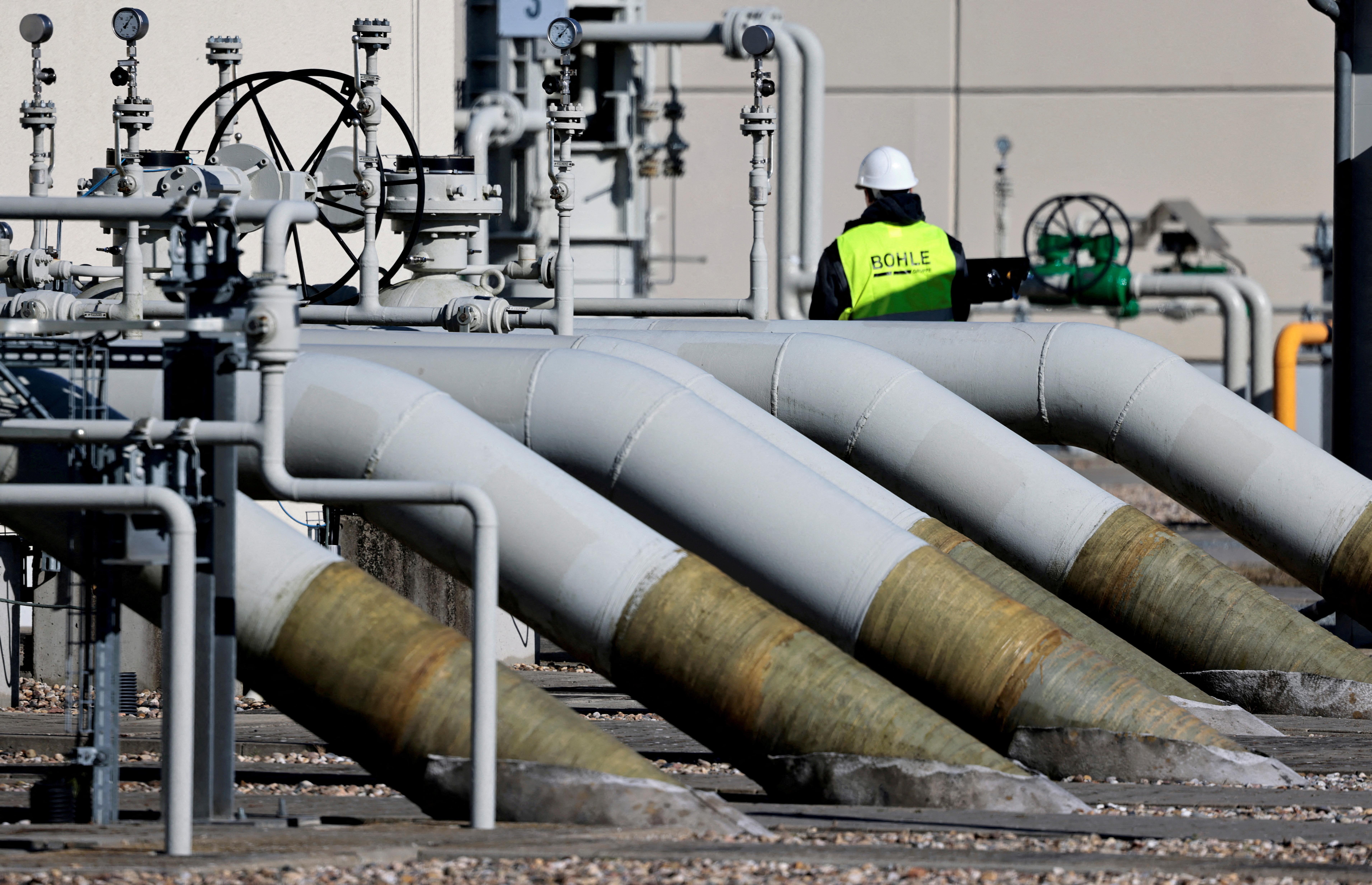 Pipes at the landfall facilities of Nord Stream 1