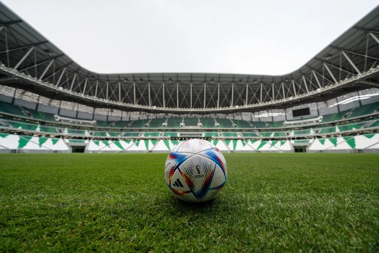 The official ball for FIFA World Cup Qatar 2022 in Education City Stadium, Al Rayyan, Qatar.