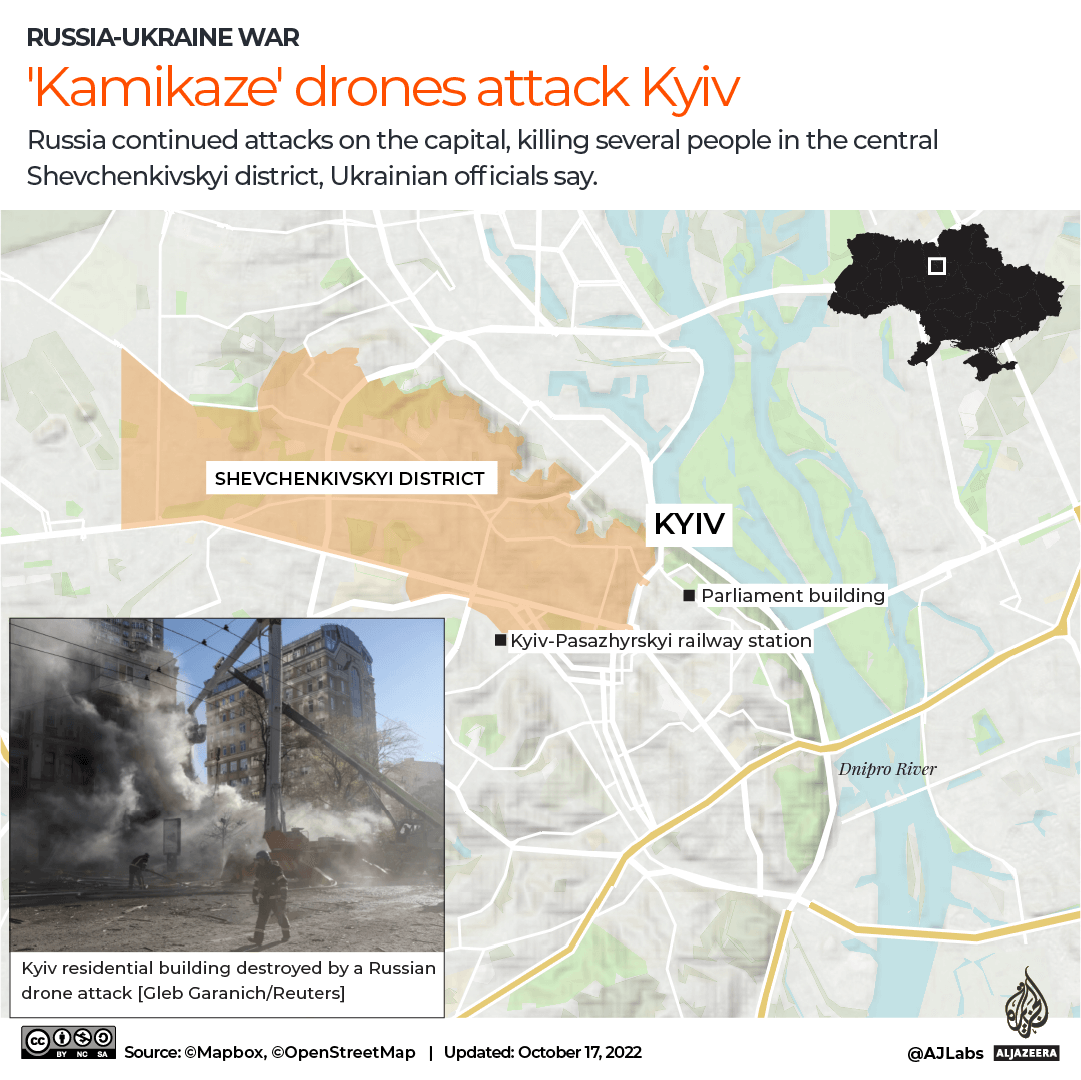 INTERACTIVE - KYIV DRONE ATTACKS MAP - OCT 17