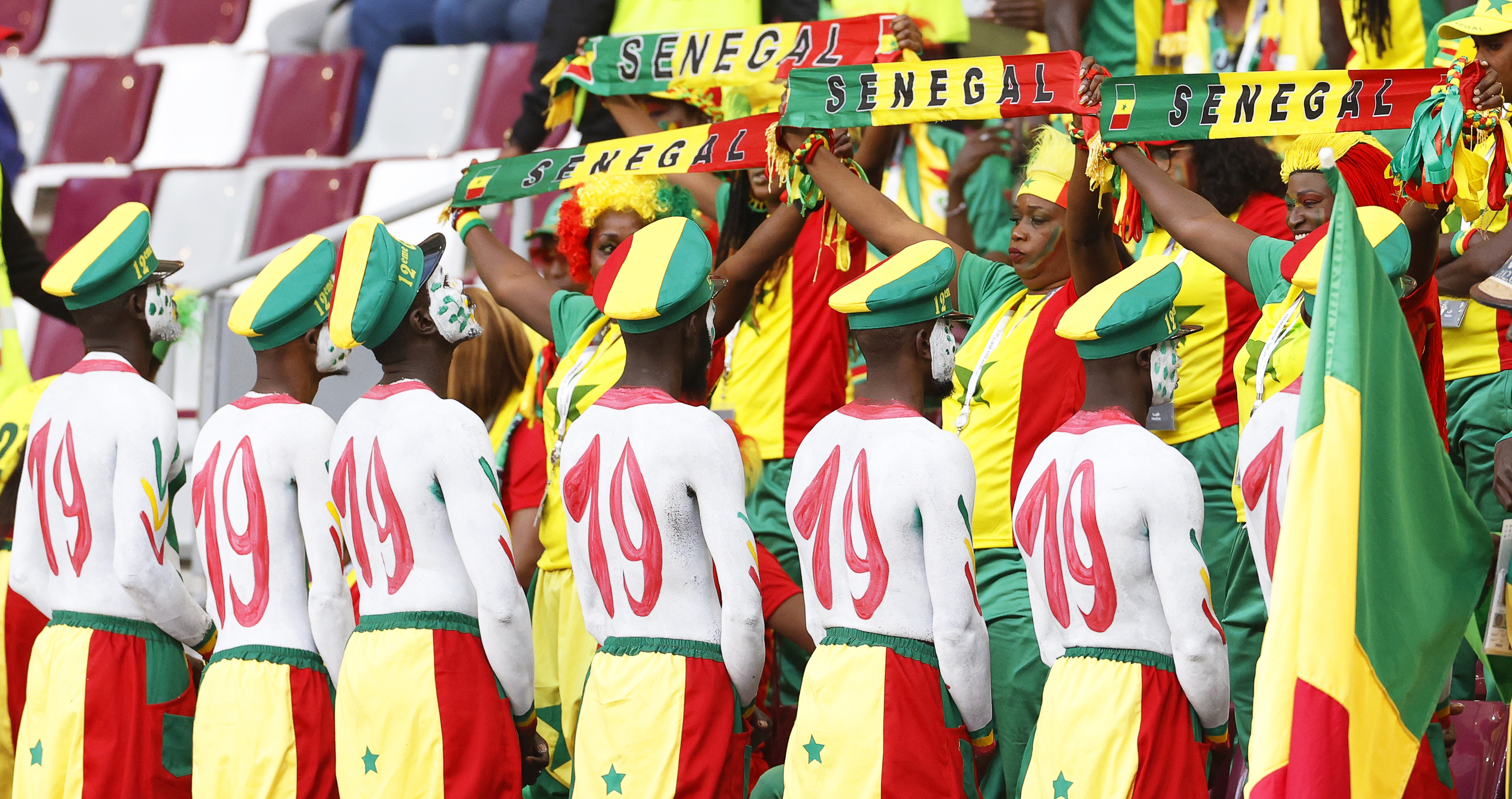 A soccer match between Ecuador and Senegal at Khalifa International Stadium in Doha