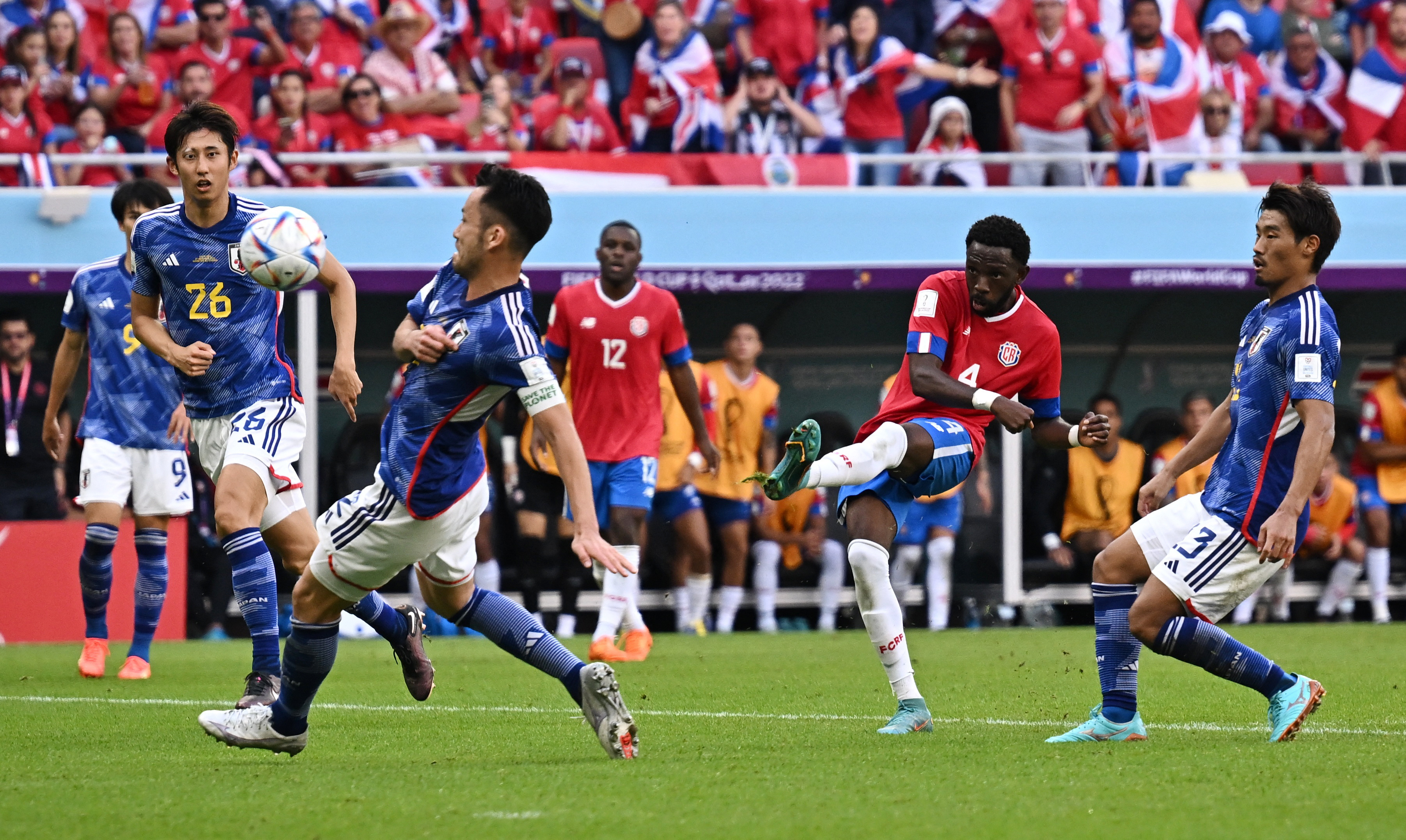 Costa Rica's Keysher Fuller scores their first goal