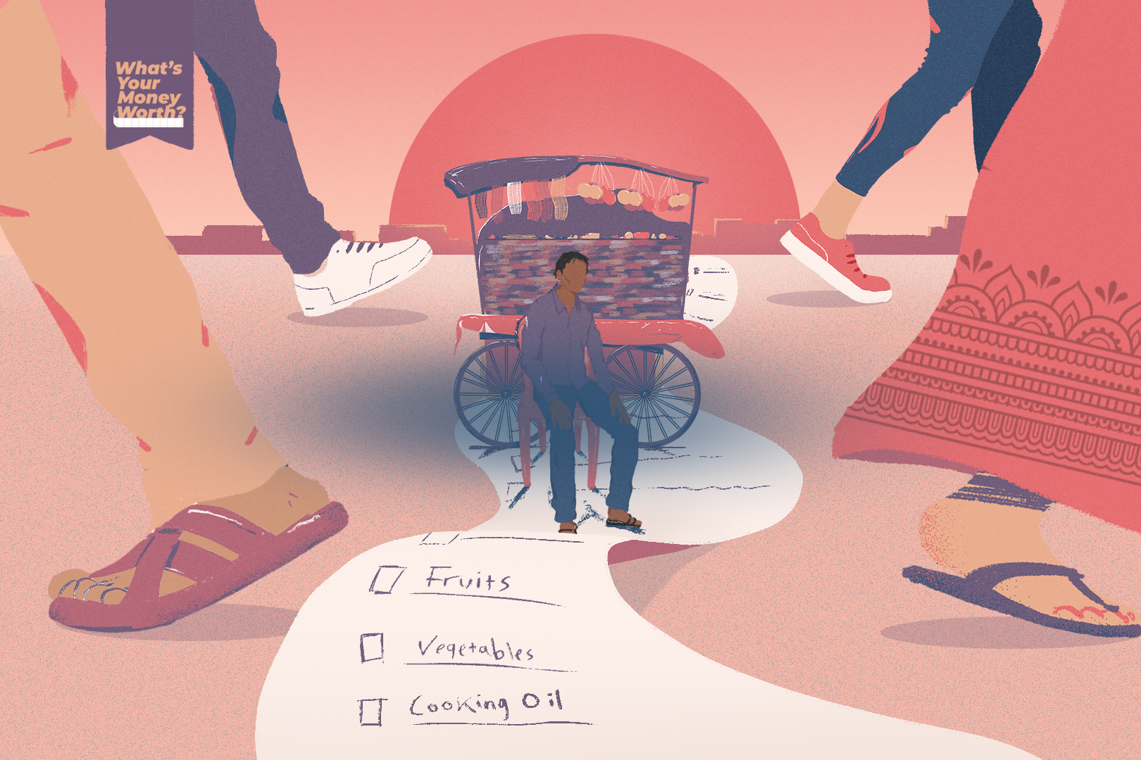 An illustration of a street vendor in India